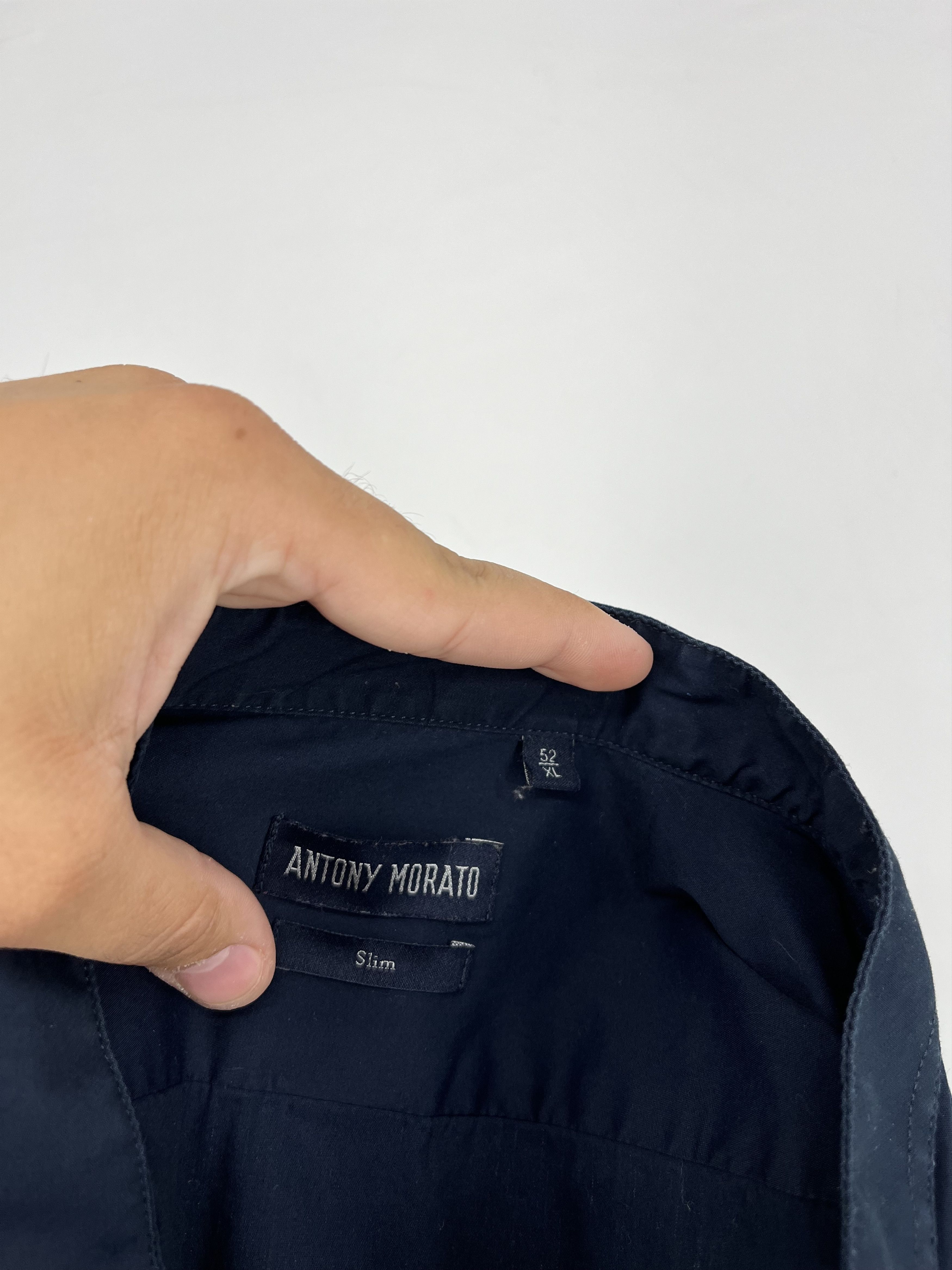 Antony Morato MENS ANTONY MORATO Slim Navy Black Button Casual Dress Shirt Size US L / EU 52-54 / 3 - 10 Thumbnail
