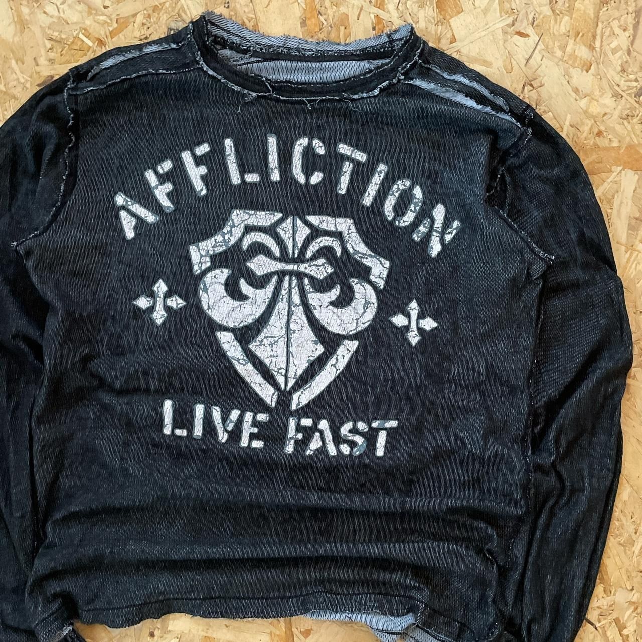 Affliction × Vintage Vintage Y2k Distressed Affliction Long Sleeve Size US XXL / EU 58 / 5 - 2 Thumbnail