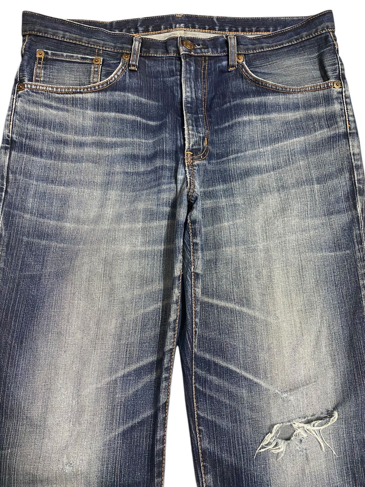 Edwin Vintage JapaneseBrands Edwin 504 Distressed Loose Jeans Size US 39 - 3 Thumbnail