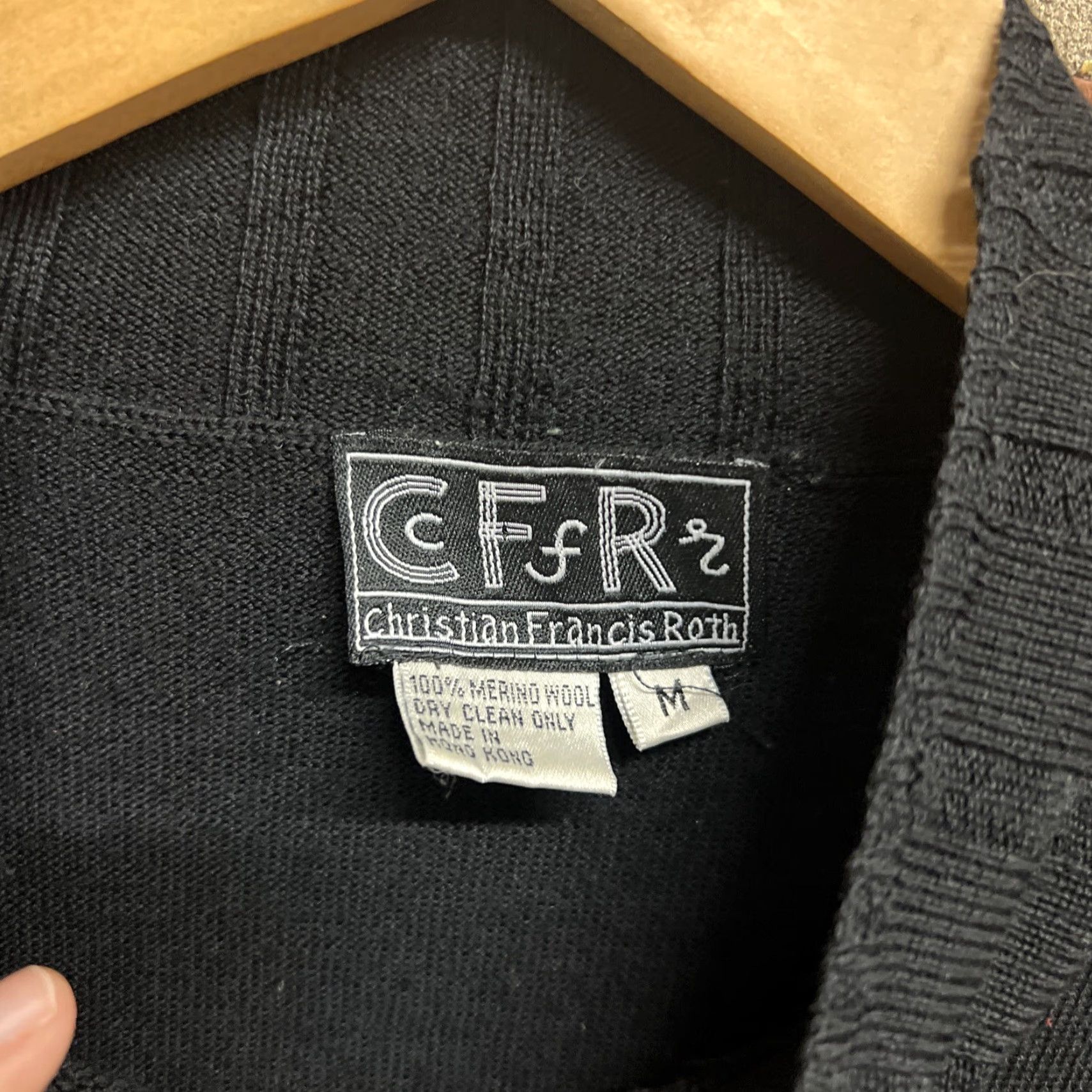 Vintage VINTAGE Christian Francis Roth Wool Short Sleeve Top Womens Medium Blouse Black Wool 21" Pit to Pit 23" Length Mens? Size M / US 6-8 / IT 42-44 - 2 Thumbnail
