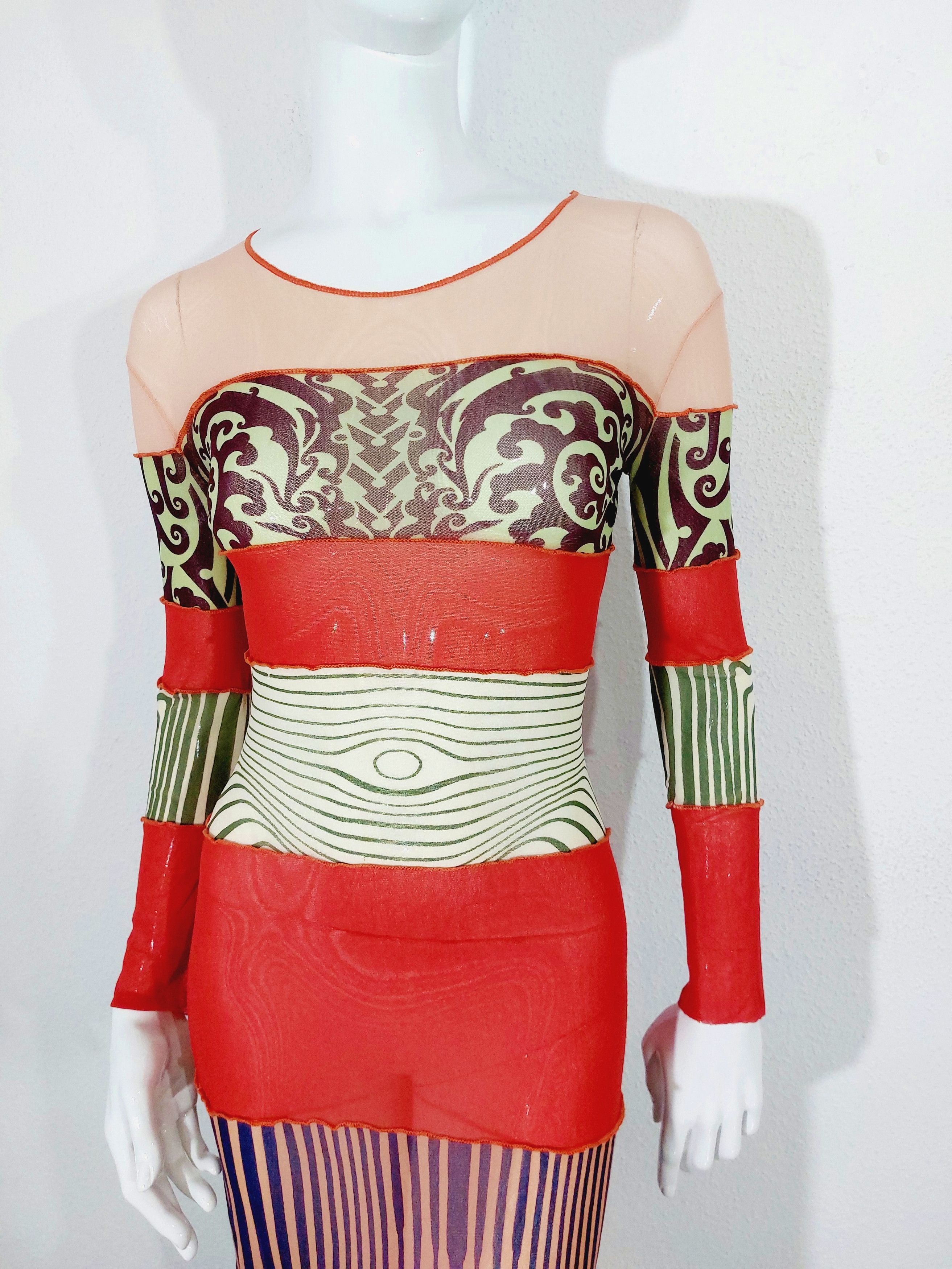 Jean Paul Gaultier Jean Paul Gaultier Maori Tatouages Optical Venus Dress Size S / US 4 / IT 40 - 4 Thumbnail