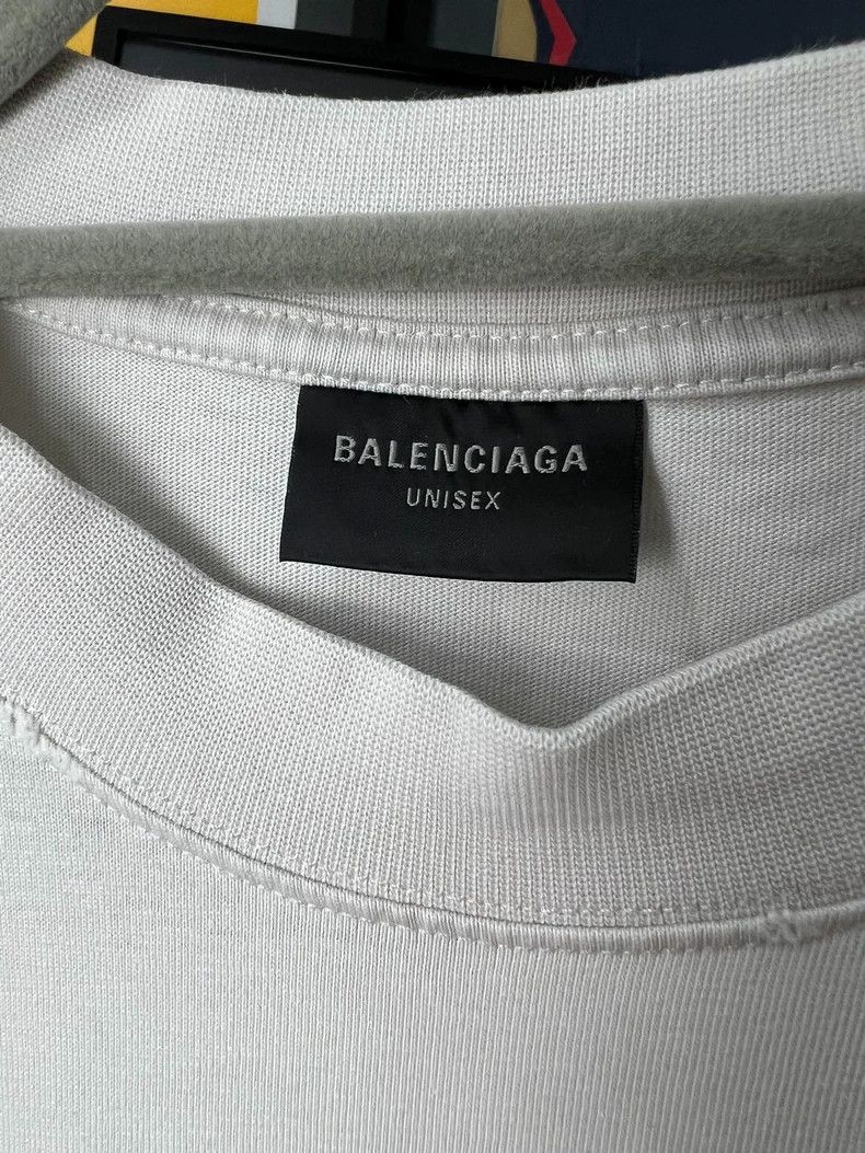 Balenciaga Balenciaga White Sports blue logo short sleeves Size US L / EU 52-54 / 3 - 3 Thumbnail