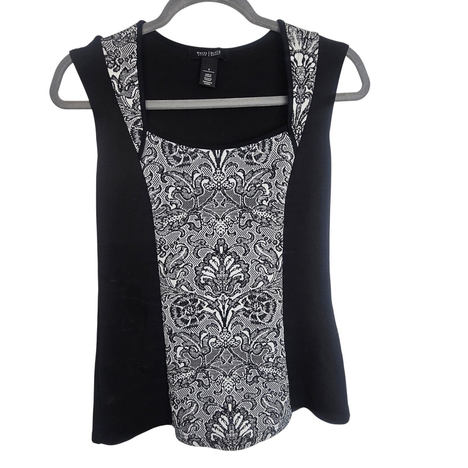White House Black Market White House Black Market Womens Hourglass Damask Print Top S Size S / US 4 / IT 40 - 1 Thumbnail