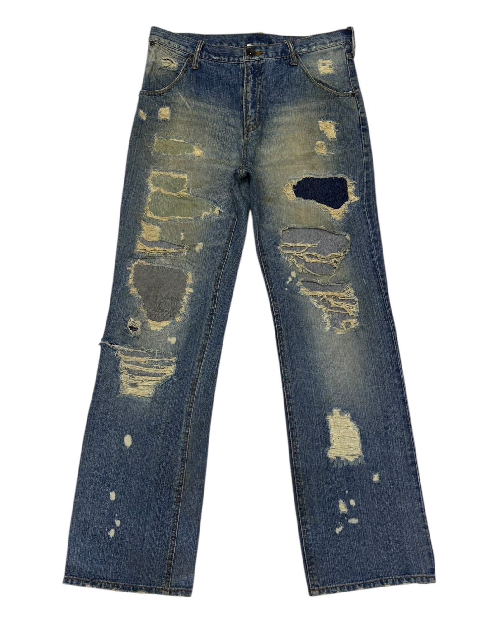 G-Star × Hysteric Glamour × Kapital VINTAGE RARE PATCHWORK DISTRESSED DENIM G LAND JEANS Size US 33 - 8 Thumbnail
