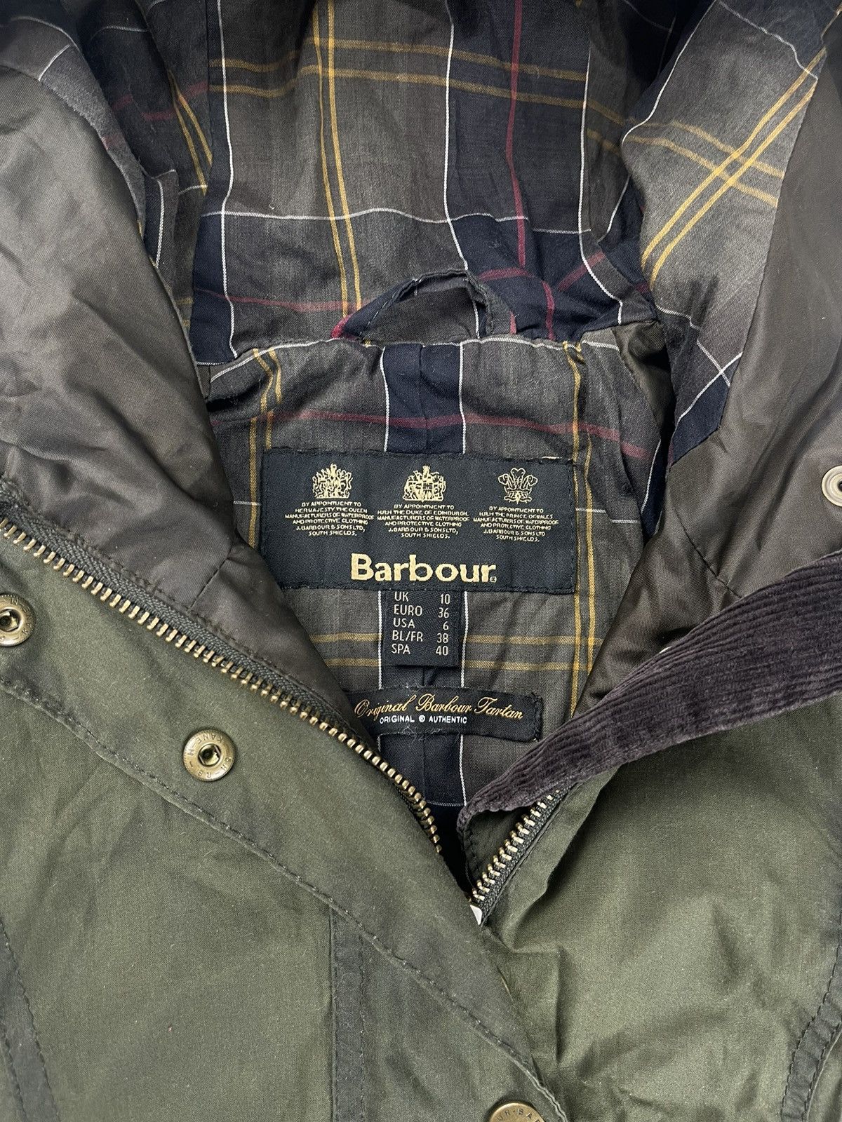 Barbour × Vintage × Wax London Barbour Flyweight Beadnell Wax Parka Jacket Size 10 Size M / US 6-8 / IT 42-44 - 7 Thumbnail