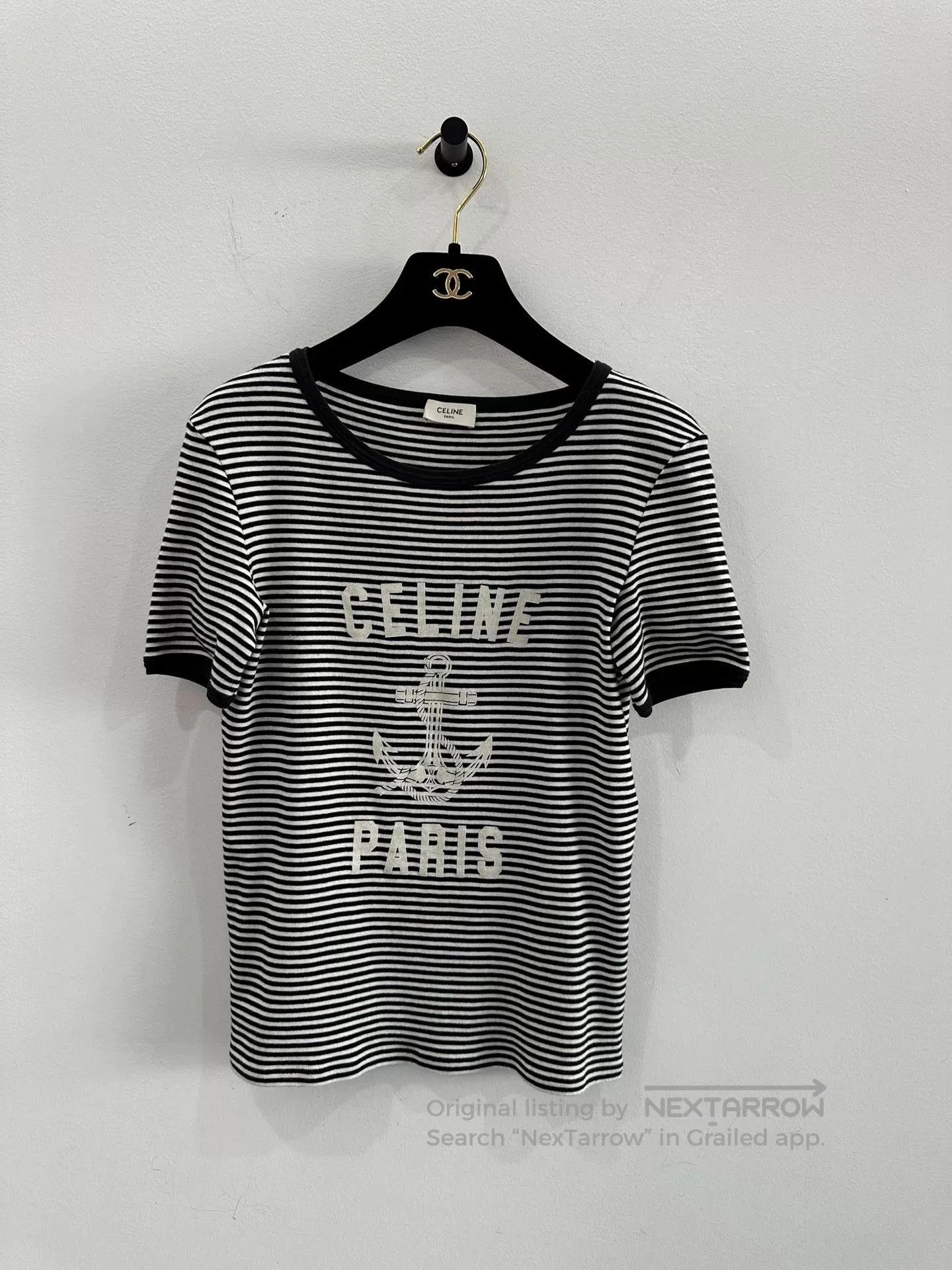 Celine Celine Black White Striped Anchor Tee XS. Size XS / US 0-2 / IT 36-38 - 1 Thumbnail