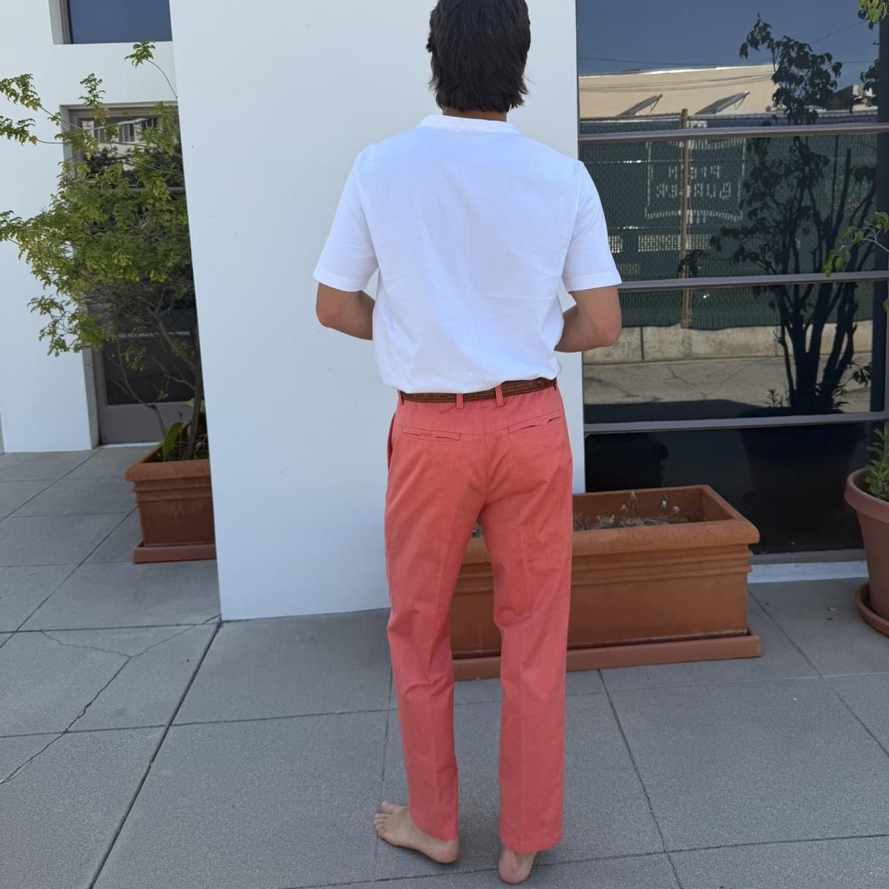 J.Crew Vtg retro one in a million Coral pink chino pant trouser Size US 33 - 3 Thumbnail