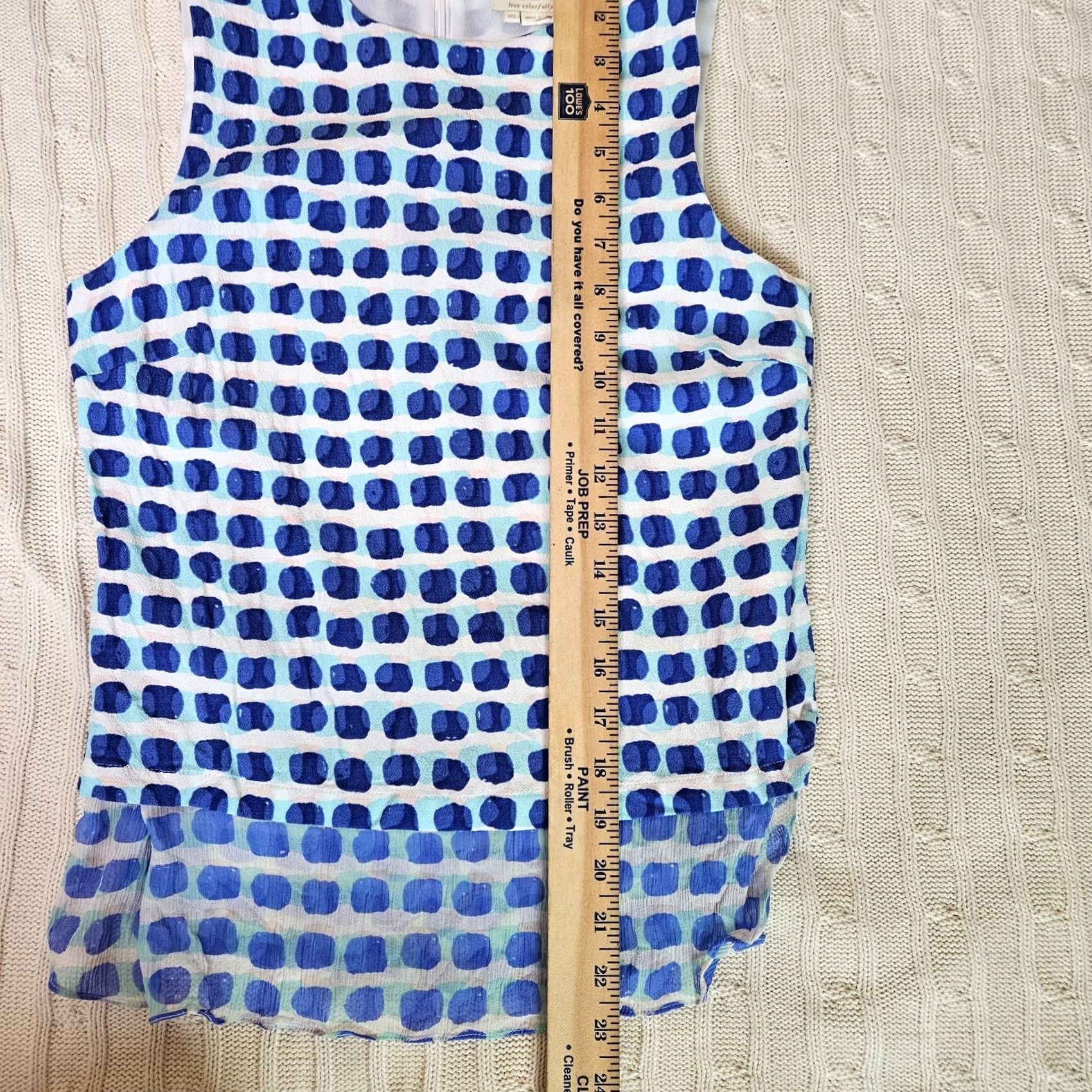Vintage kate spade new york Women’s Double Layer Blue Tank Top XS Sleeveless Silk Viscose Round Neck Pullover Casual Shirt Size XS / US 0-2 / IT 36-38 - 6 Thumbnail