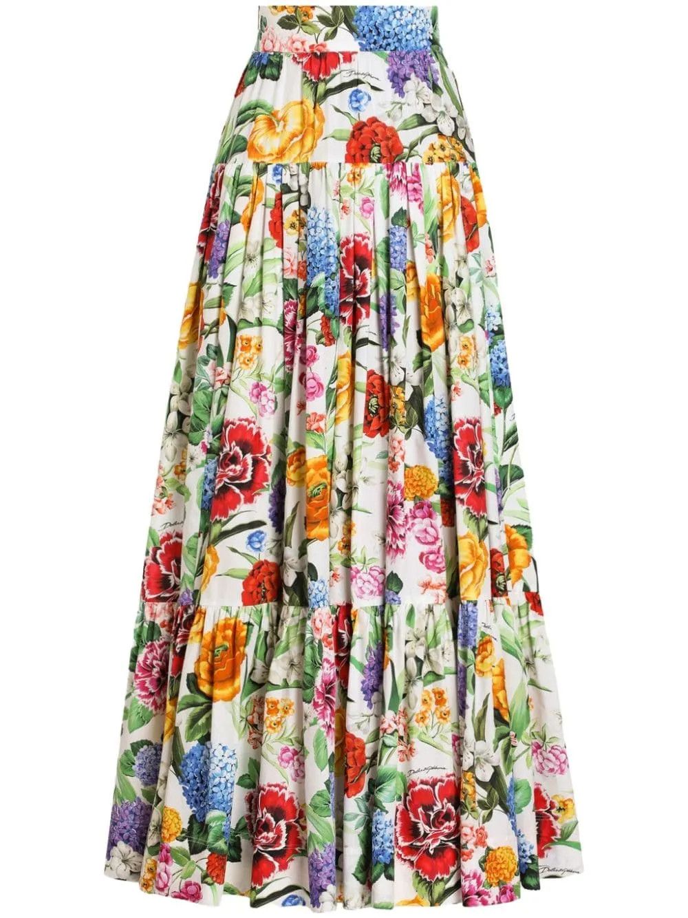 Dolce & Gabbana o1s22i1n0225 Floral Long Skirt in Multicolor Size 28" / US 6 / IT 42 - 1 Thumbnail