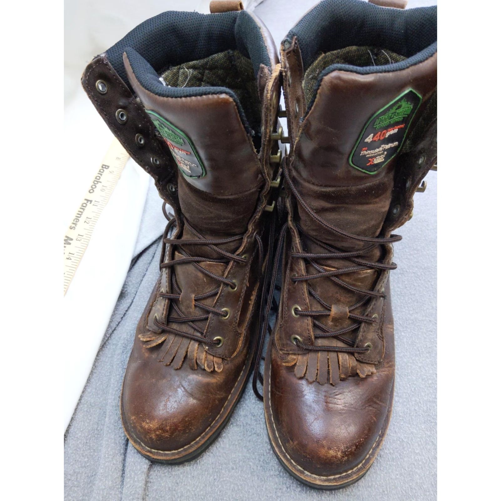Vibram Wood N' Stream Snow Boots Mens 12 45 Brown Leather Waterproof Thinsulate Vibram Size US 12 / EU 45 - 2 Thumbnail