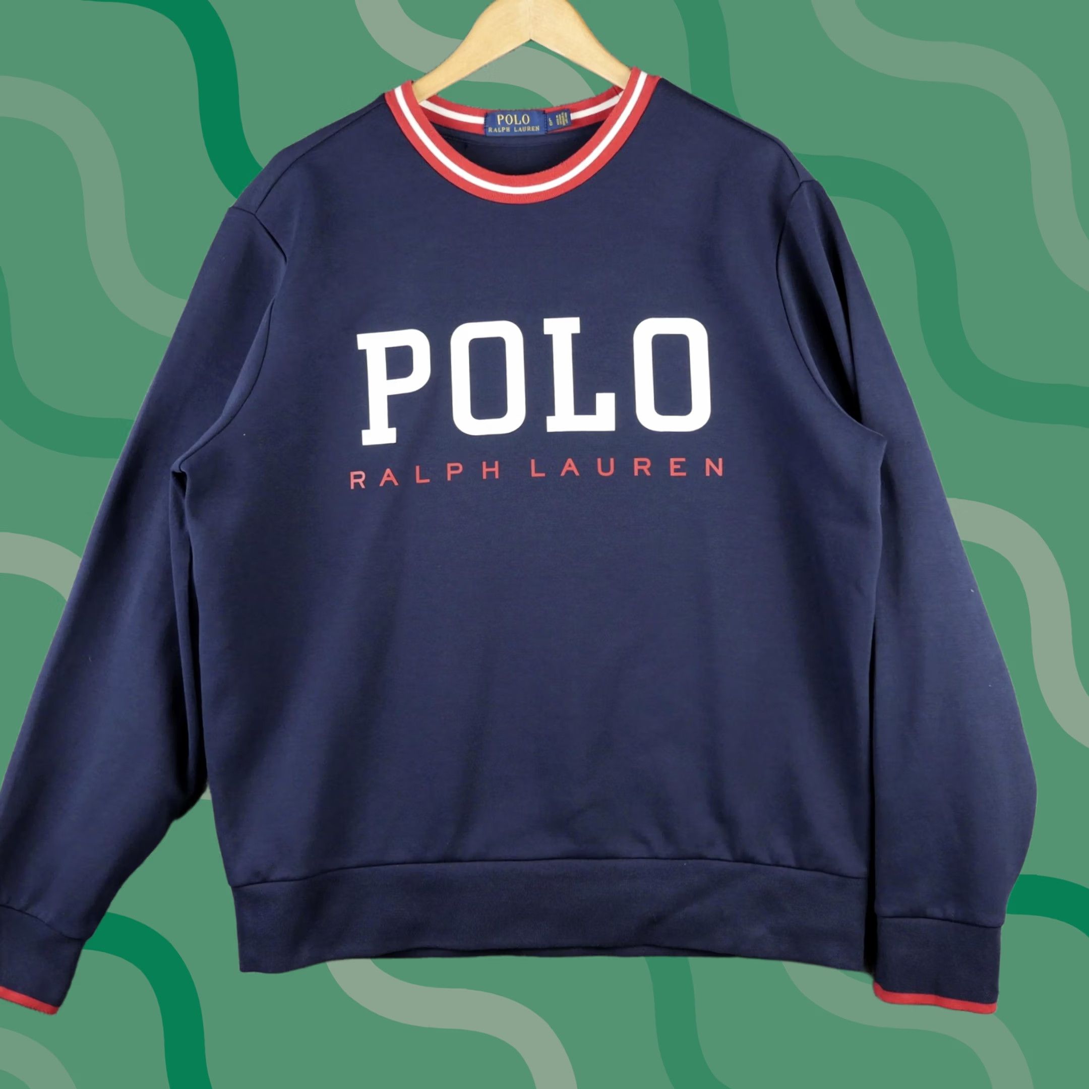 Polo Ralph Lauren Polo Ralph Lauren Sweatshirt Mens L Blue Crewneck Pullover Graphic Print Logo Casual Size US L / EU 52-54 / 3 - 1 Thumbnail