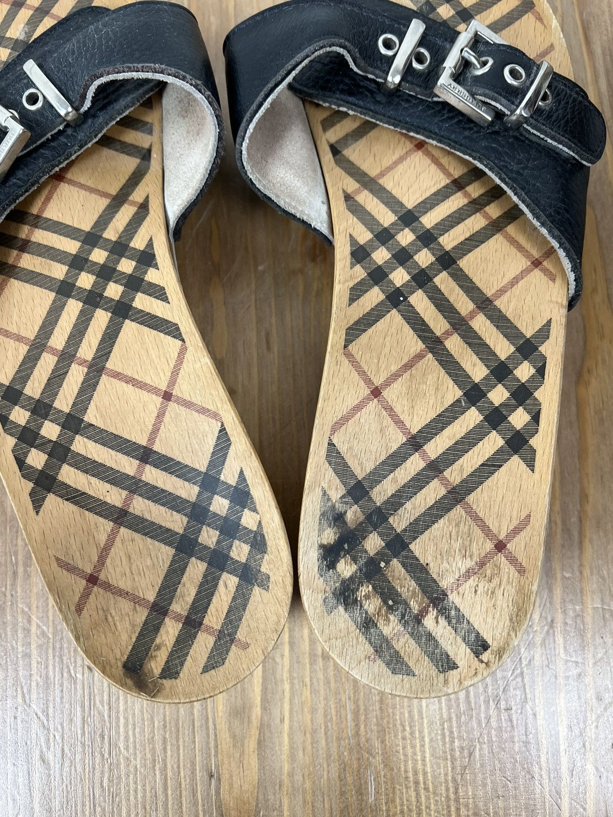 Burberry Burberry Wooden Slide Sandals Brown Size US 9 / IT 39 - 5 Thumbnail
