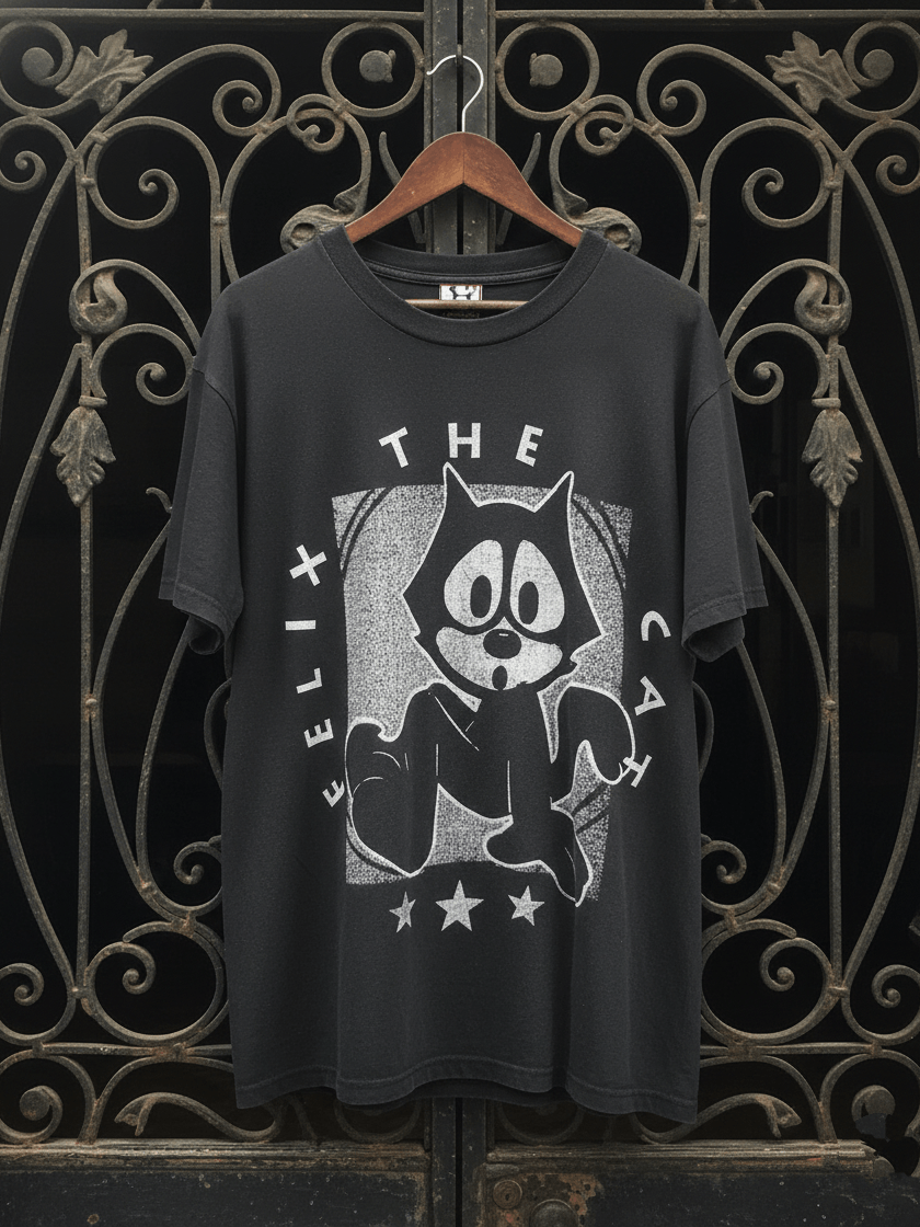 Vintage VINTAGE 90s Felix The Cat Black T-Shirt Graphic Tee Size US L / EU 52-54 / 3 - 1 Thumbnail