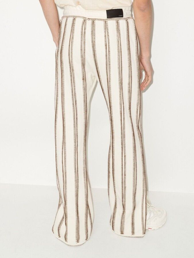 Amiri o1gr1nt0824 Stitch Track Flare in Alabaster Size US 32 / EU 48 - 3 Thumbnail
