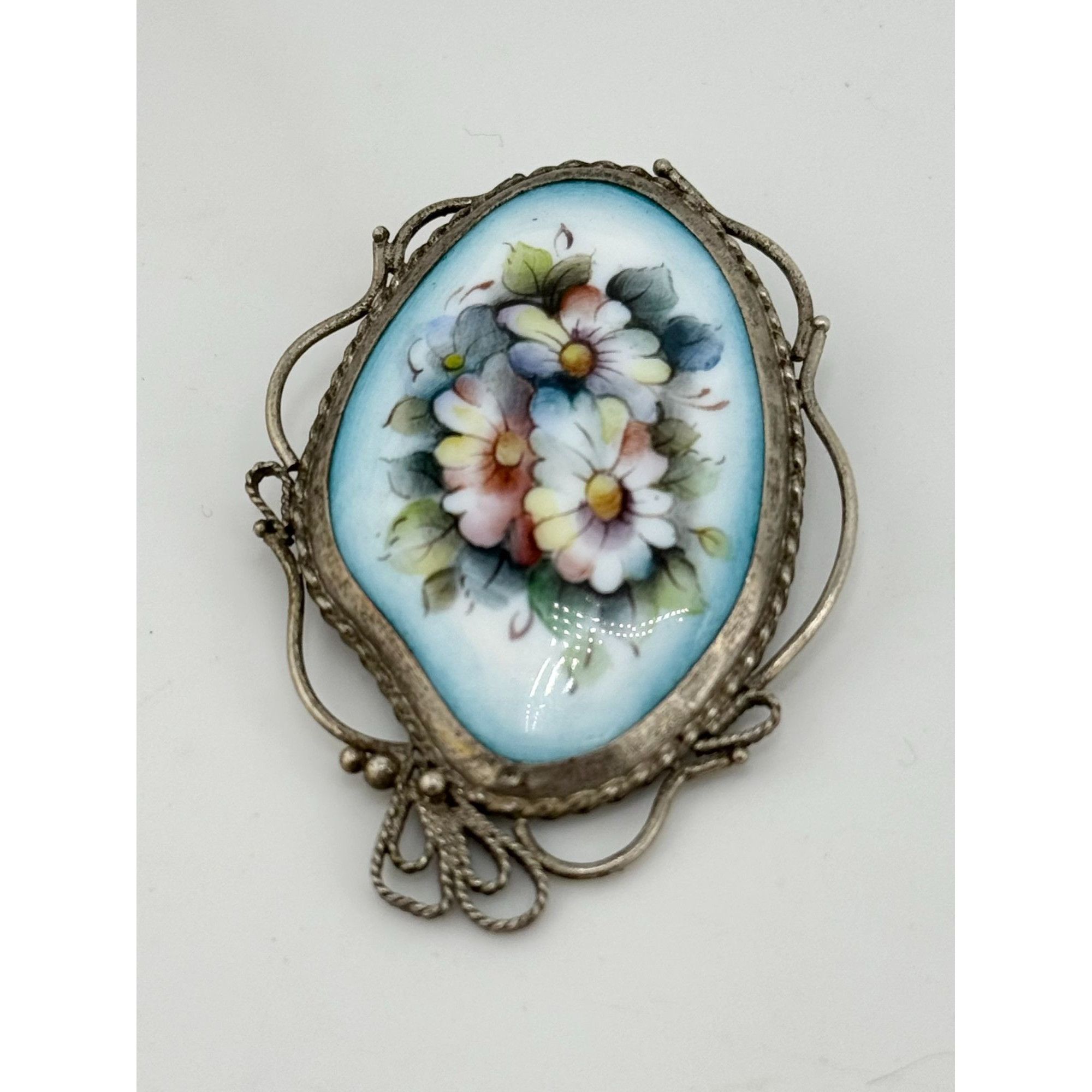 Vintage Vintage porcelain floral art brooch pin Size ONE SIZE - 4 Thumbnail