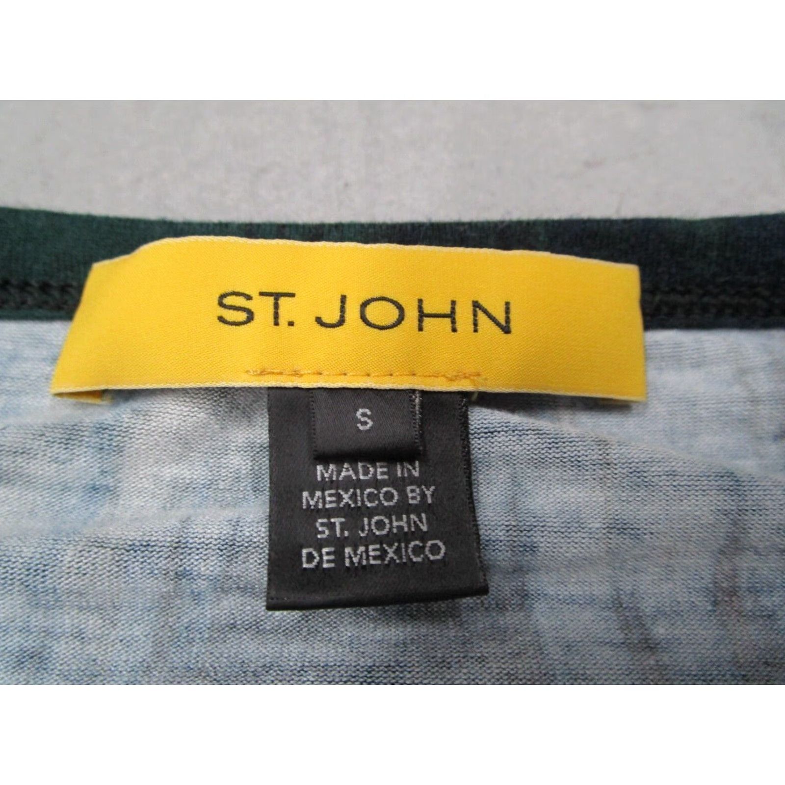 St. John St John Women's Small Blue Rayon Blend Short Sleeve Crew Neck Floral T-Shirt Size S / US 4 / IT 40 - 3 Thumbnail