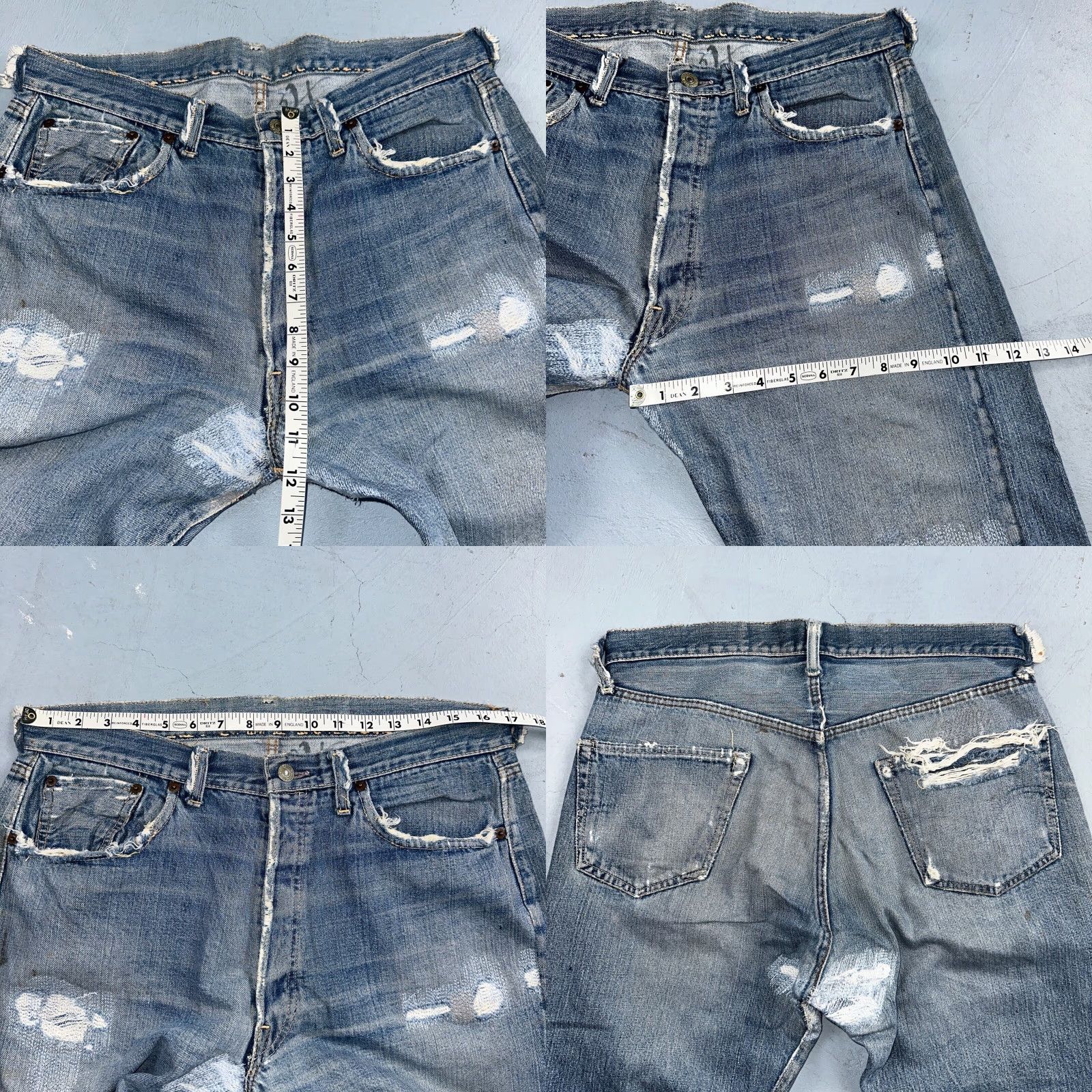 Levi's VINTAGE Levi's 501 XX Jeans Big E Redline Selvedge USA 1960s 66 Act 34x28 Blue Denim Jeans Men's Regular 34 Inseam Stonewash Distressed Button Fly Size US 34 / EU 50 - 10 Thumbnail