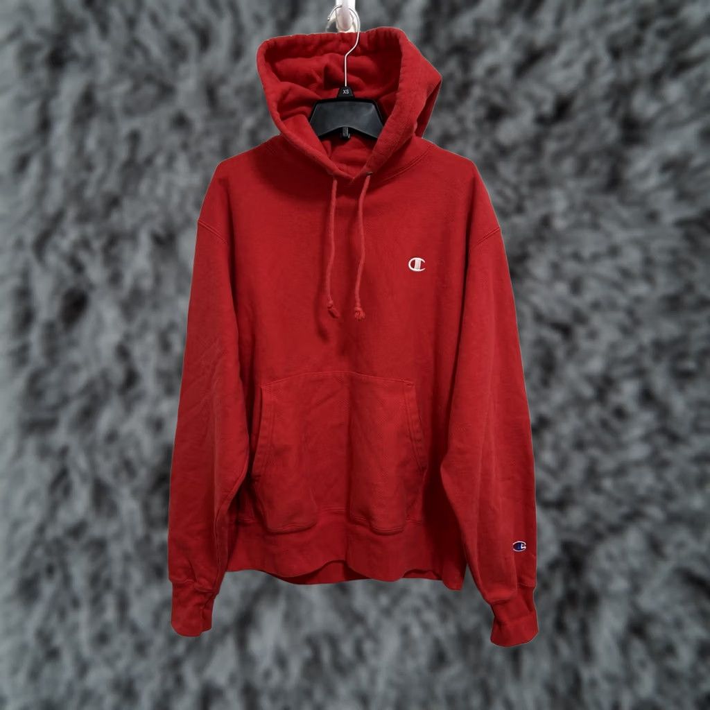 Champion VINTAGE Champion Reverse Weave Hoodie Mens M Red Long Sleeve Hooded Sweatshirt Size US M / EU 48-50 / 2 - 1 Thumbnail