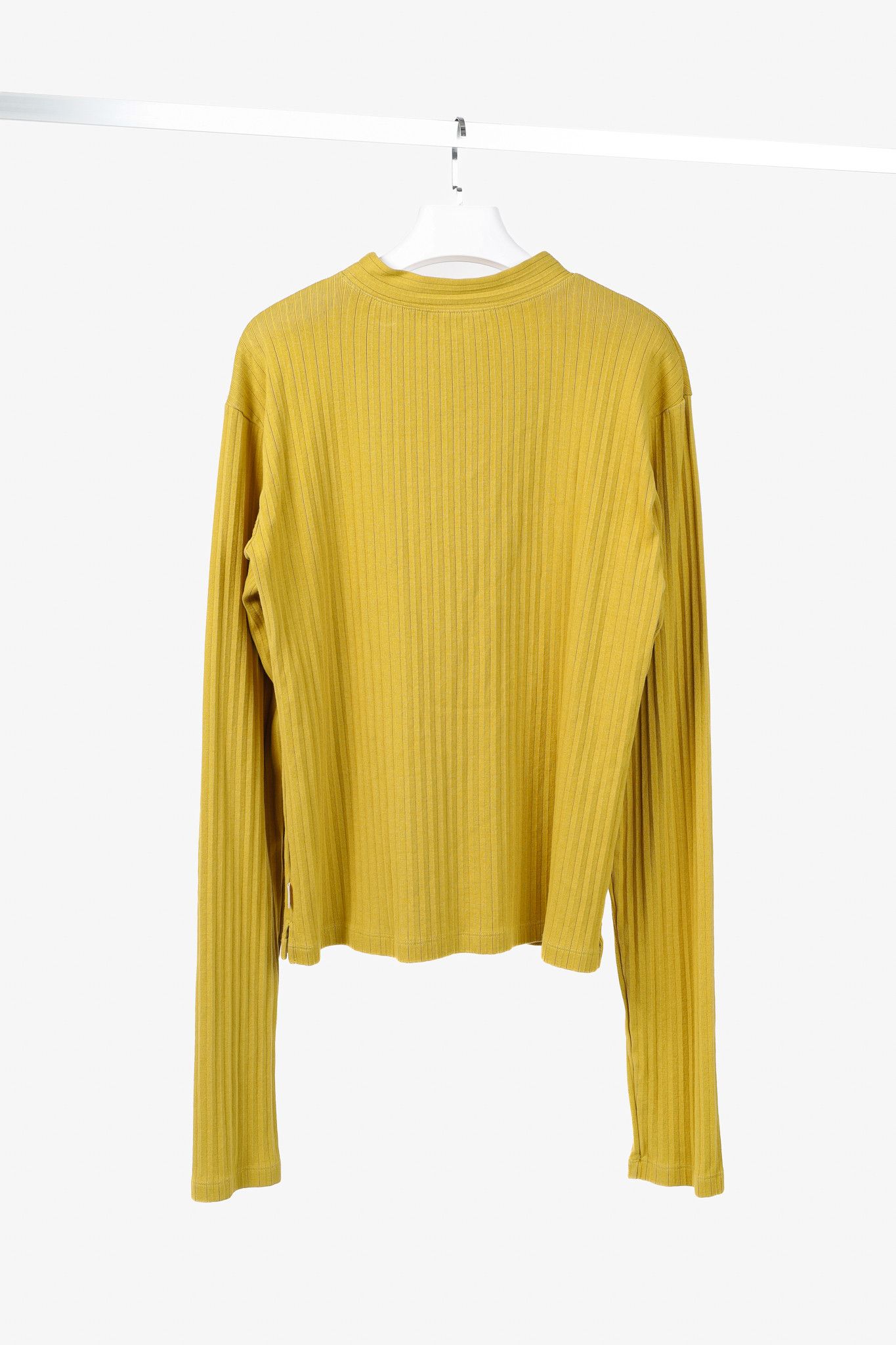 Marni Marni Chartreuse Cotton Ribbed-Knit Mock Neck Top Size US L / EU 52-54 / 3 - 2 Thumbnail