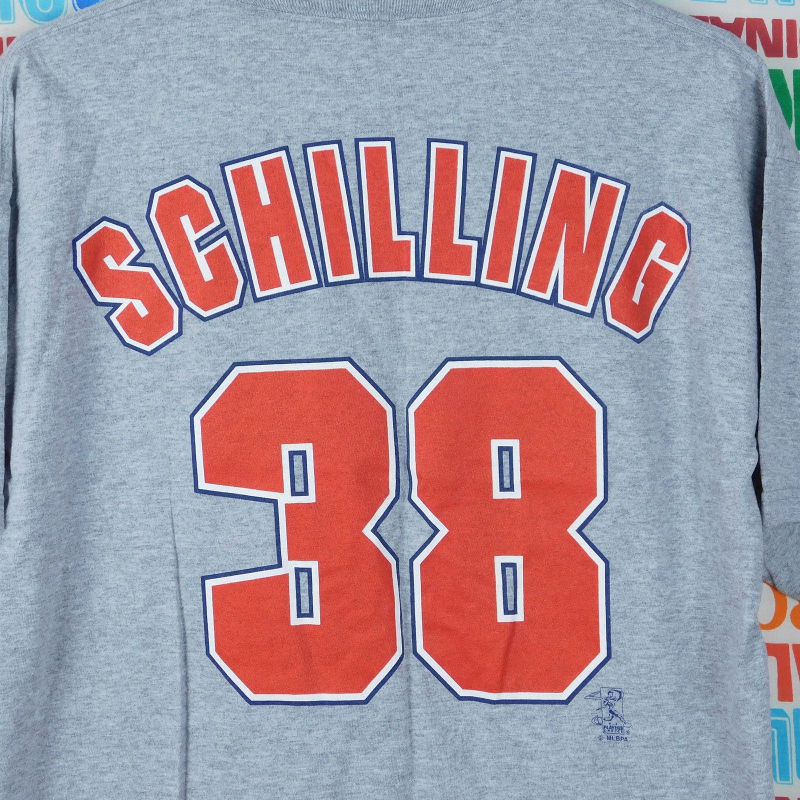MLB Curt Schilling Boston Red Sox T Shirt Size L MLBPA Gray 2004 Size US XL / EU 56 / 4 - 6 Thumbnail