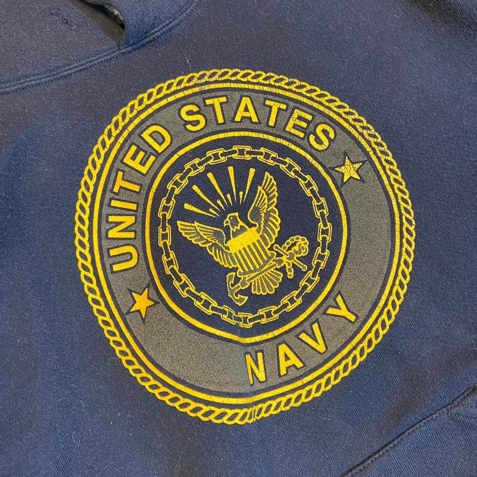 Hanes 90s navy pullover hoodie usa Size US M / EU 48-50 / 2 - 4 Thumbnail