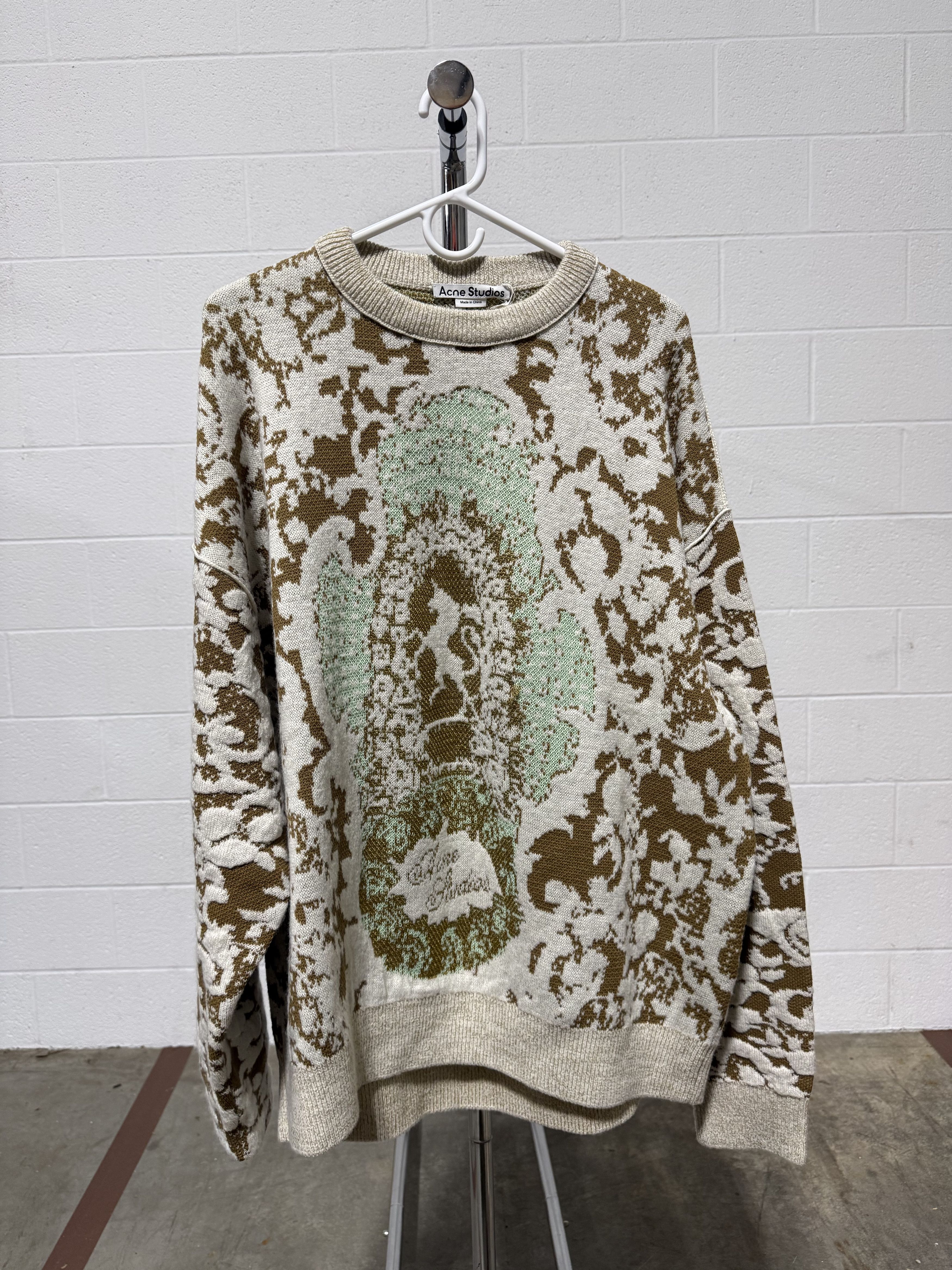 Acne Studios Acne Studios Jade Knit Sweater 'Jade Green/Off White' Size US L / EU 52-54 / 3 - 1 Thumbnail