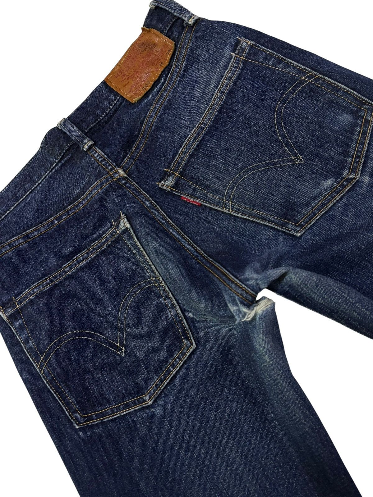 Levi's Vtg Y2k Levis 502 Distressed Selvedge Jeans Size US 28 / EU 44 - 7 Thumbnail
