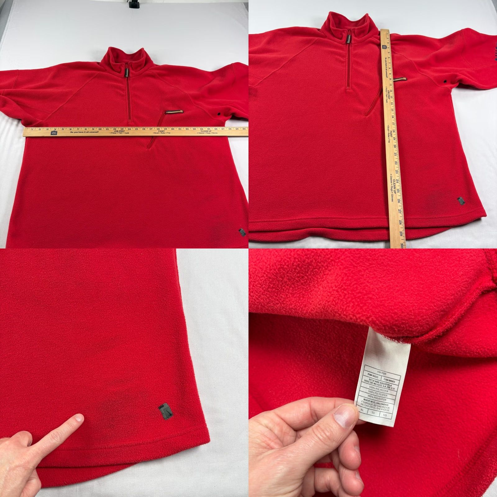 Nike VINTAGE Nike Sweatshirt Mens XL Red Fleece 1/4 Zip Pullover Spell Out Y2K Size US XL / EU 56 / 4 - 8 Thumbnail
