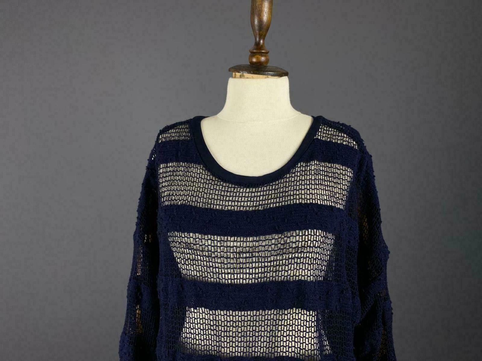 Designer Ladies Joseph Ribkoff Navy Blue Pullover Sweater Size M / US 6-8 / IT 42-44 - 2 Thumbnail