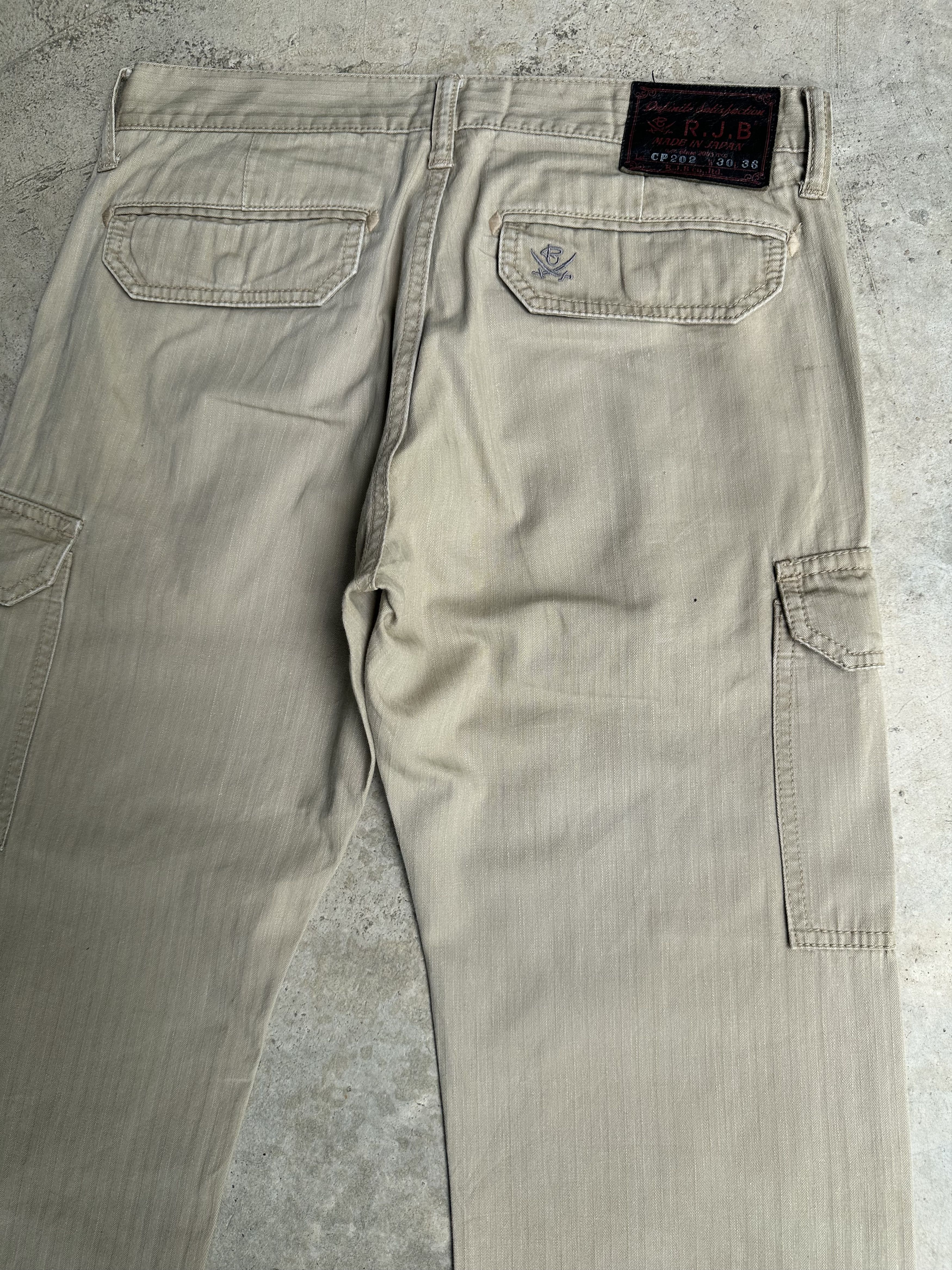 Freewheelers Japanese Brand R.J.B Herringbone Twill Cargo Trousers Pants Size US 30 / EU 46 - 15 Thumbnail