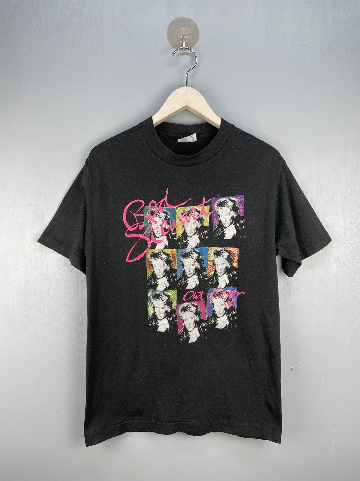 Band Tees Vintage 80s Rod Stewart out of order ‘89 tour band concert Size US M / EU 48-50 / 2 - 1 Thumbnail