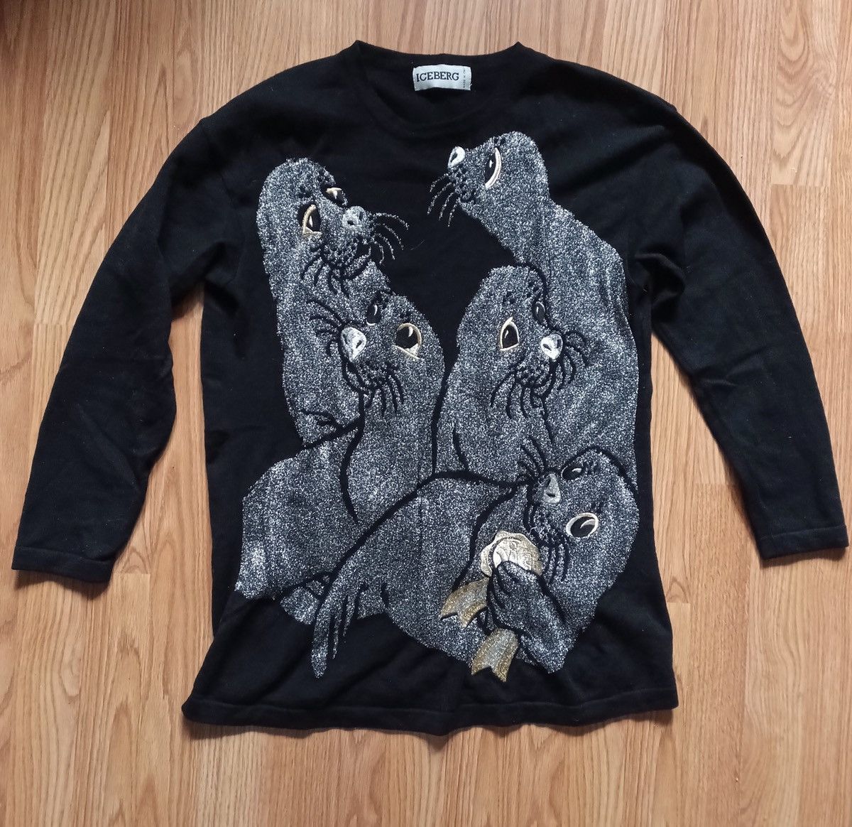 Iceberg ICEBERG Vintage 1991 Gilmar Rare Seals Pullover Sweater IT42 Size M / US 6-8 / IT 42-44 - 6 Thumbnail