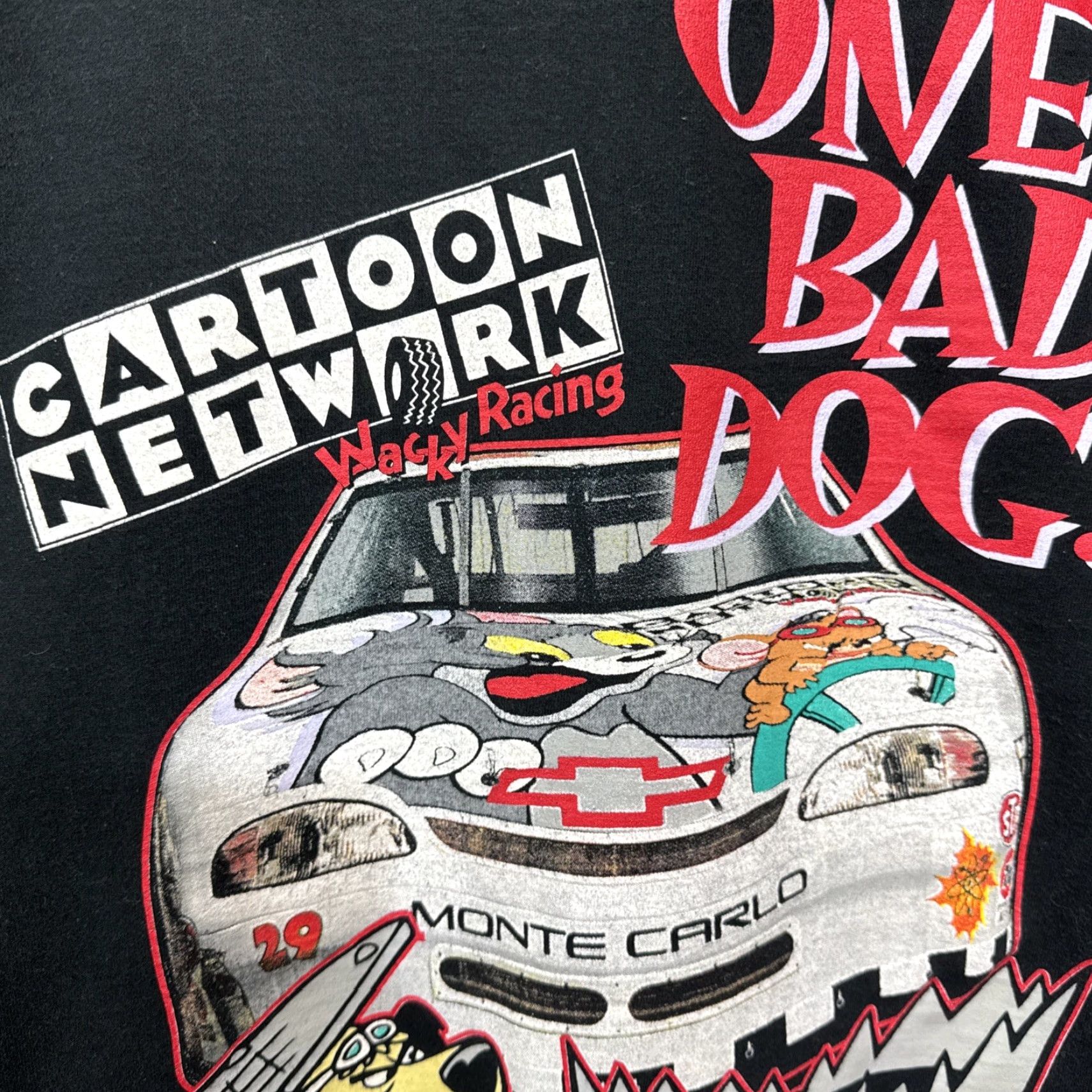 Vintage VINTAGE 90s Cartoon Network Muttley Wacky Racing T-Shirt Men Large Black Cartoon Racing Mens Size US L / EU 52-54 / 3 - 7 Thumbnail
