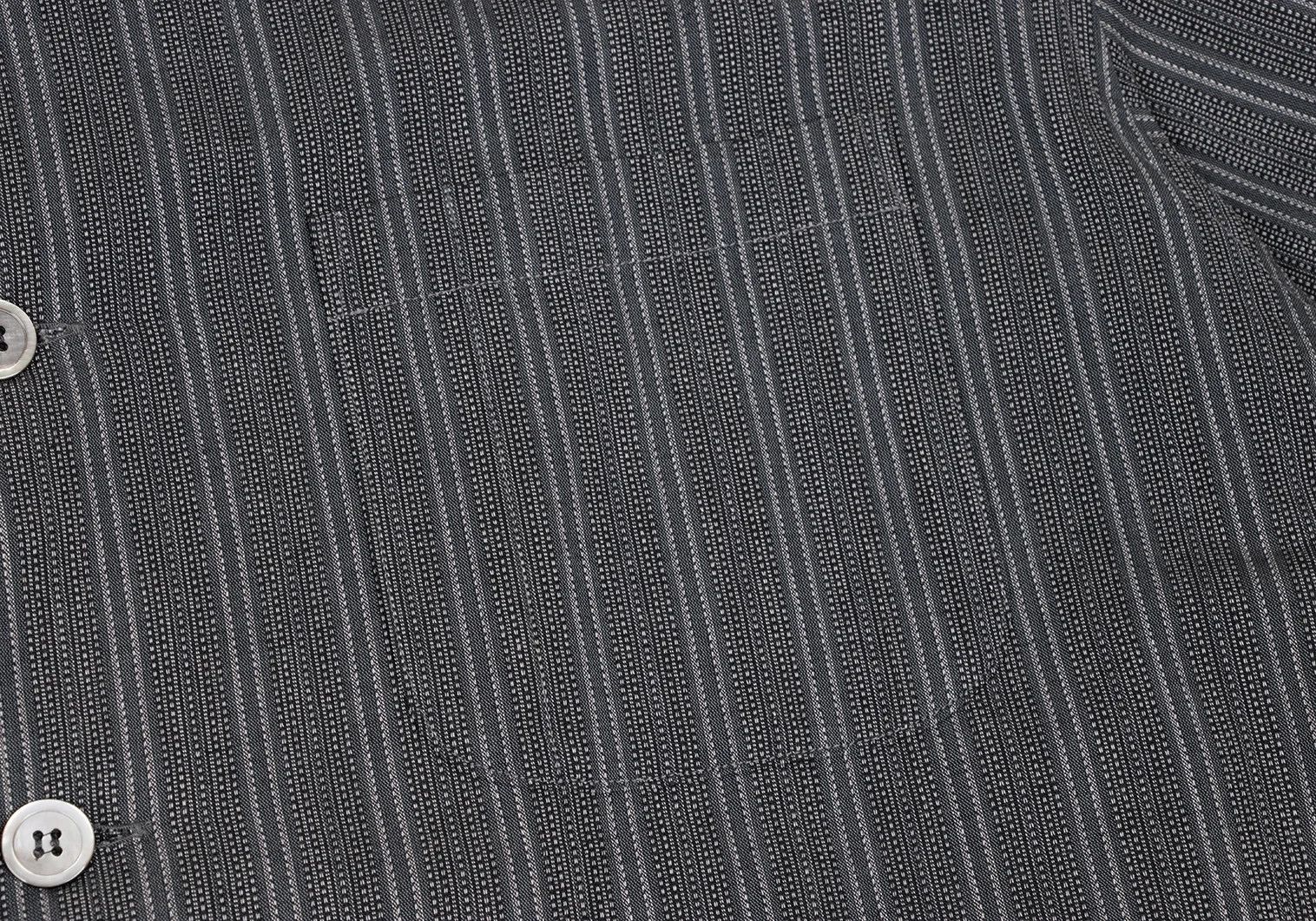Jean Paul Gaultier Gray Stripe Patch Pocket Long Sleeve Open Collar Shirt M Size US M / EU 48-50 / 2 - 5 Thumbnail
