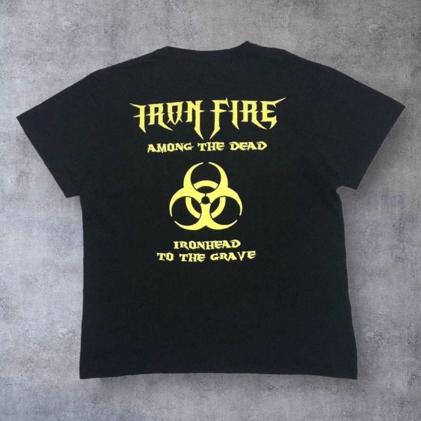 Vintage Iron Fire Among The Dead Speed Power Heavy Metal Band Black T-Shirt Large Mens Shirt Graphic Print Front Back Size US L / EU 52-54 / 3 - 2 Thumbnail