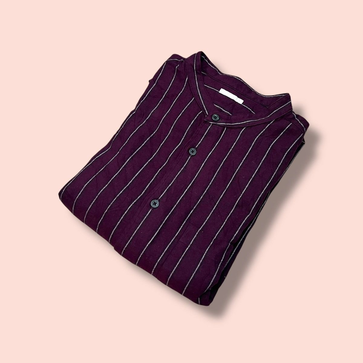 GU × Japanese Brand × Jun Takahashi VINTAGE GU PURPLE STRIPED SOFT FLANNEL STAND COLLAR Size US L / EU 52-54 / 3 - 22 Thumbnail