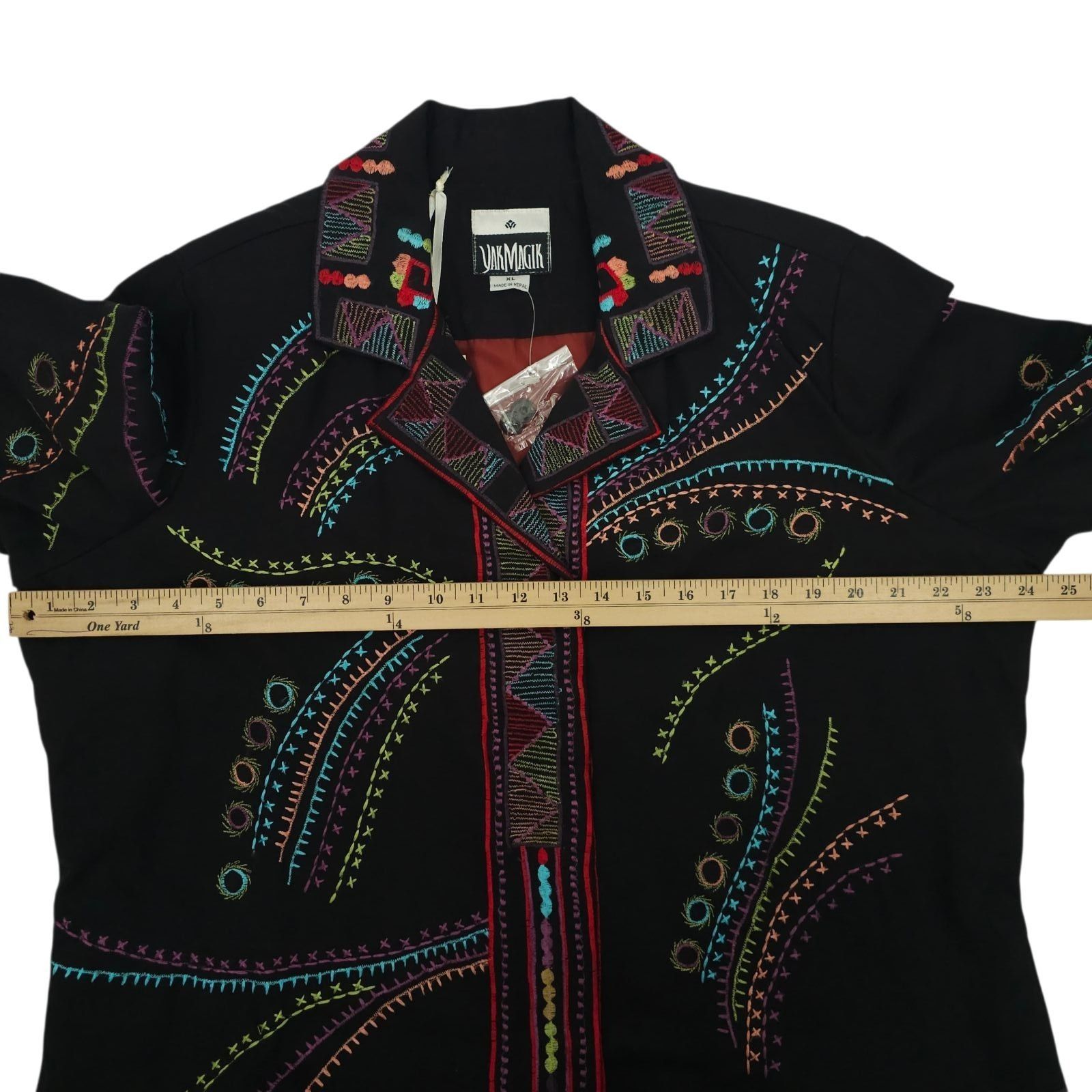 Other Yak Magik Embroidered Jacket XL Art to Wear Boho Cotton Size XL / US 12-14 / IT 48-50 - 3 Thumbnail