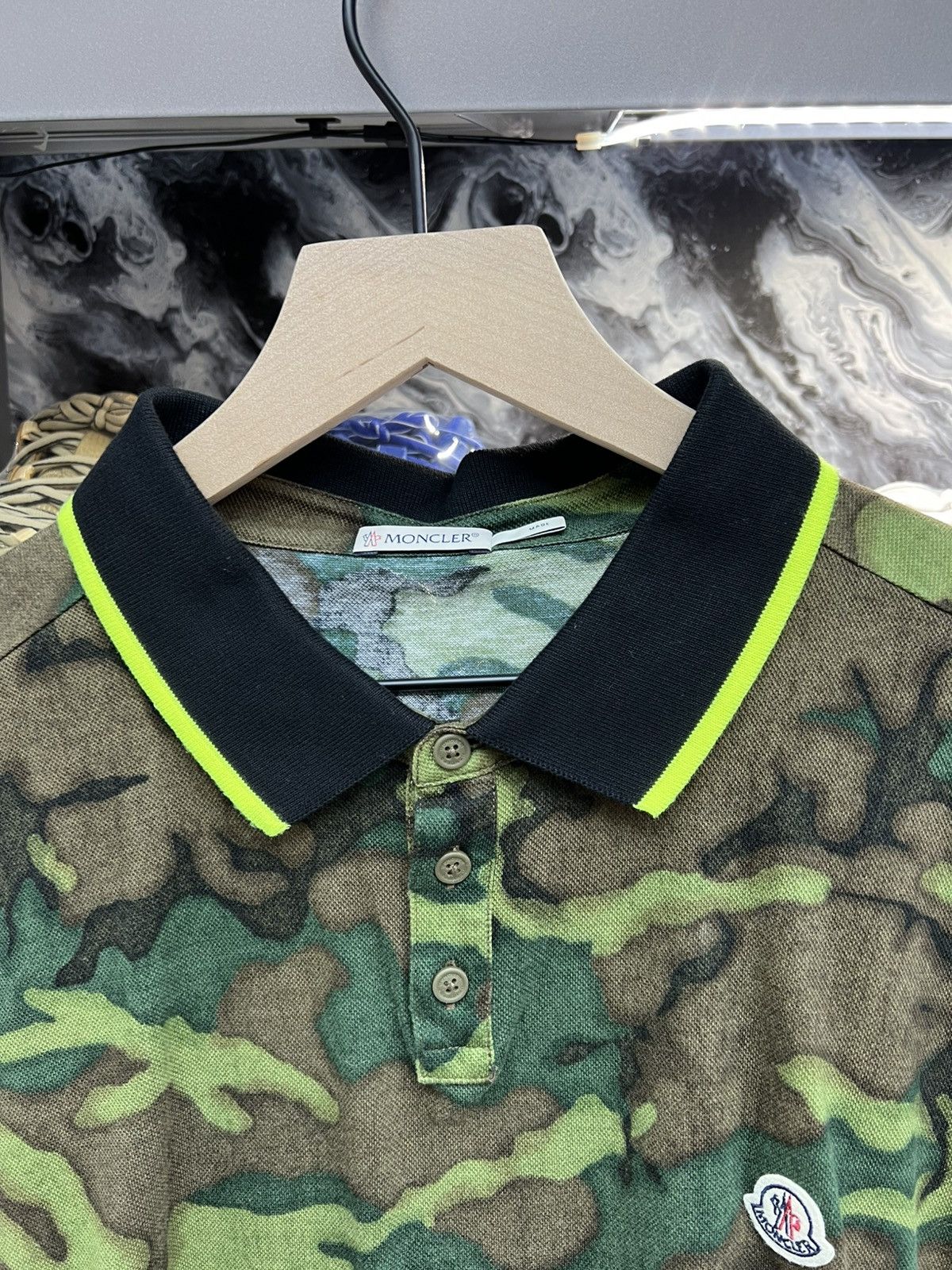 Moncler Moncler Camo Polo Tee Size US XXL / EU 58 / 5 - 7 Thumbnail