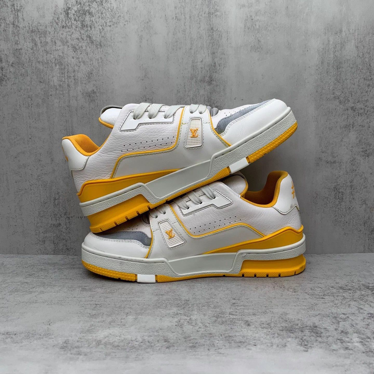 Louis Vuitton LV Trainer White/Yellow 36.5 98 New Org Box & Acc Size US 5.5 / IT 35.5 - 3 Thumbnail