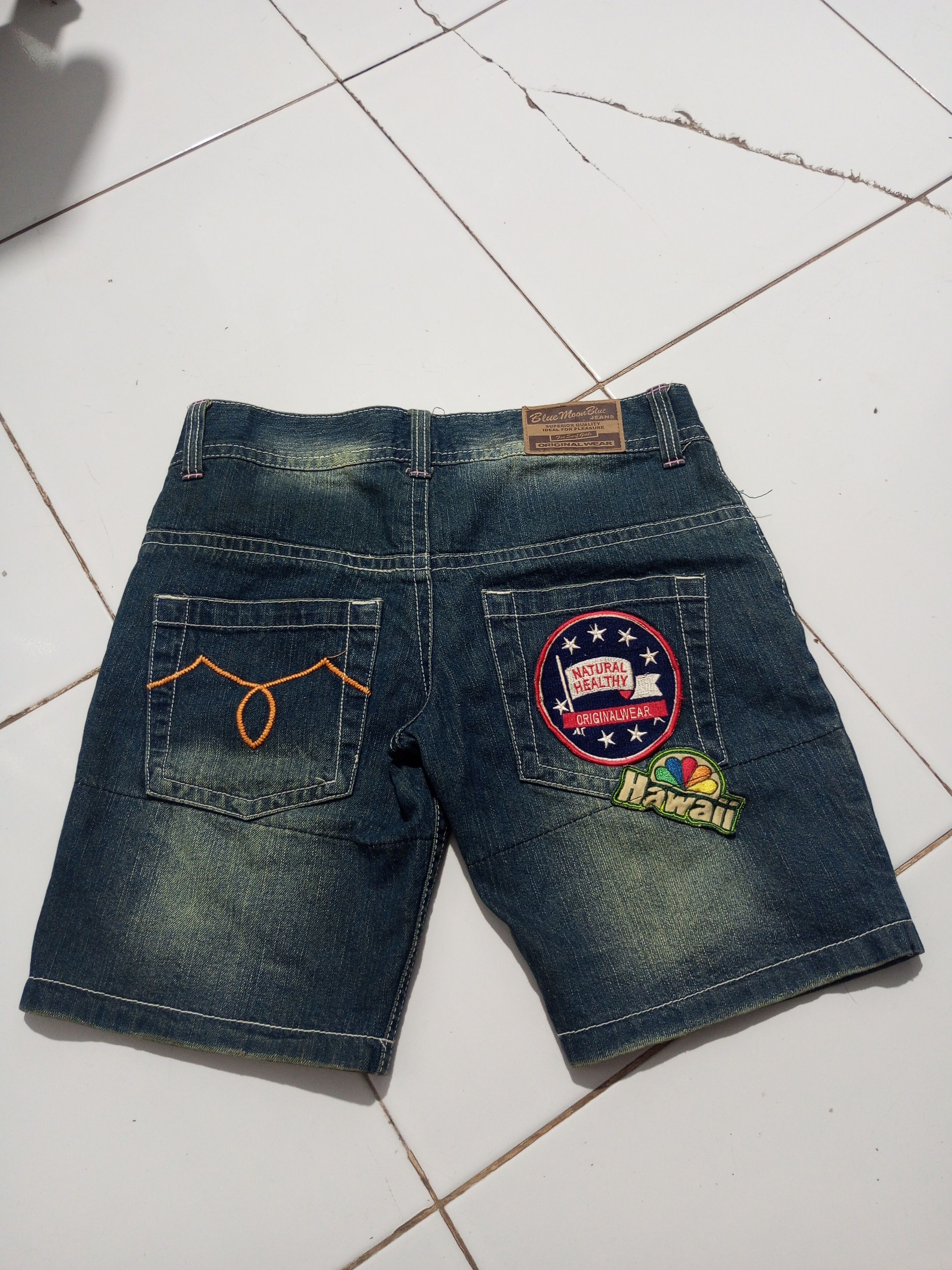 Hysteric Glamour Vintage Blue Moon Blue patch shorts denim Size 29" - 2 Thumbnail