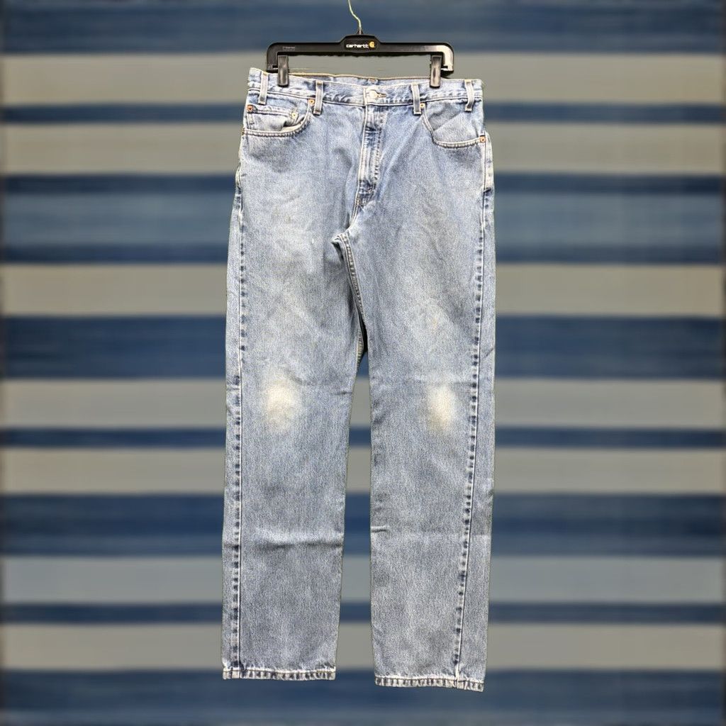 Levi's Levi's 505 Jeans Mens 36x34 Regular Straight Light Wash Denim Casual Vintage Yes Blue Leather Logo 90s Modern Mens Size US 36 / EU 52 - 1 Thumbnail