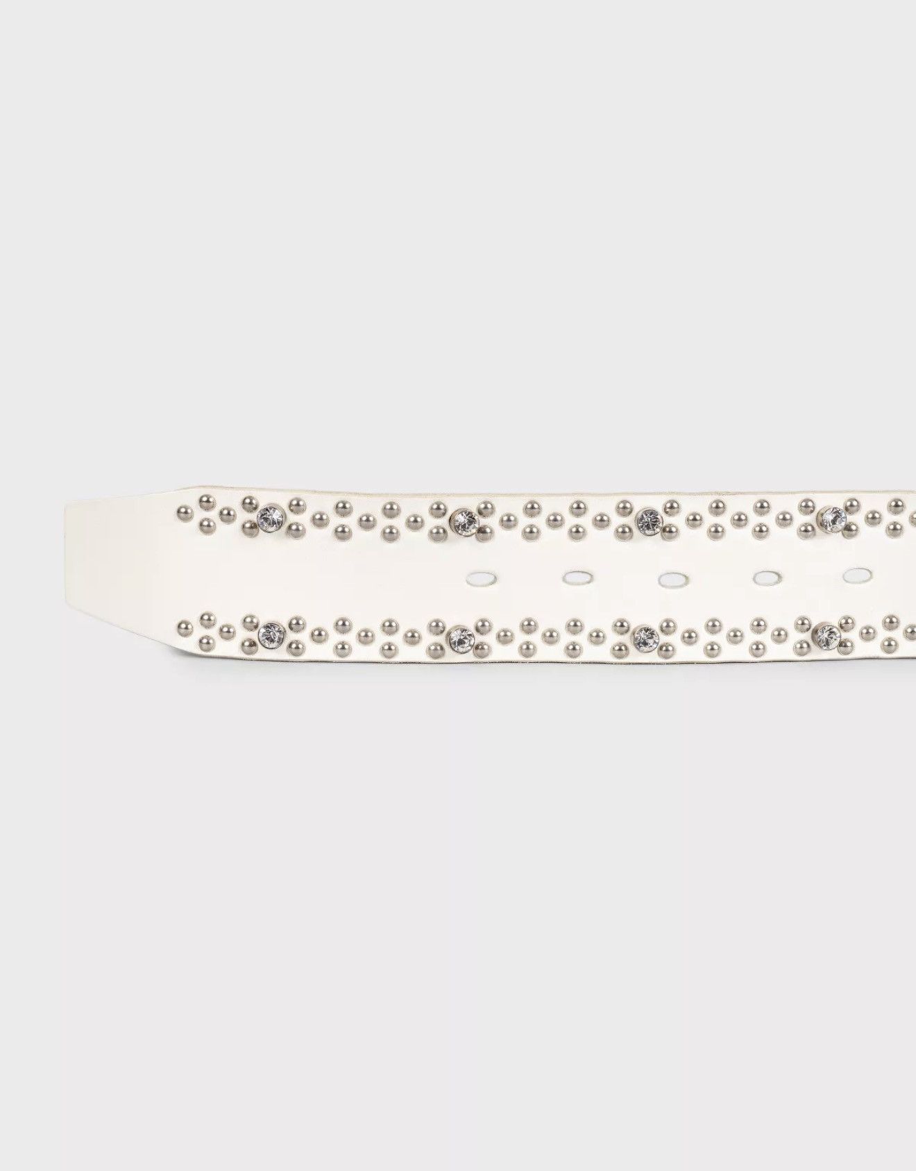 Yohji Yamamoto YOHJI YAMAMOTO Y'S FW 2000 White Diamond Studded Belt Leathe Size ONE SIZE - 3 Thumbnail
