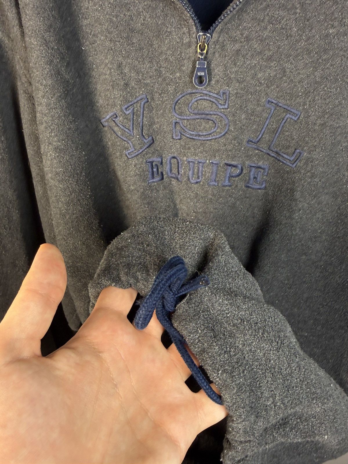 Yves Saint Laurent 90s Fleece YSL Sweatshirt Quarter Zip Vintage Yves Saint Size US XL / EU 56 / 4 - 12 Thumbnail