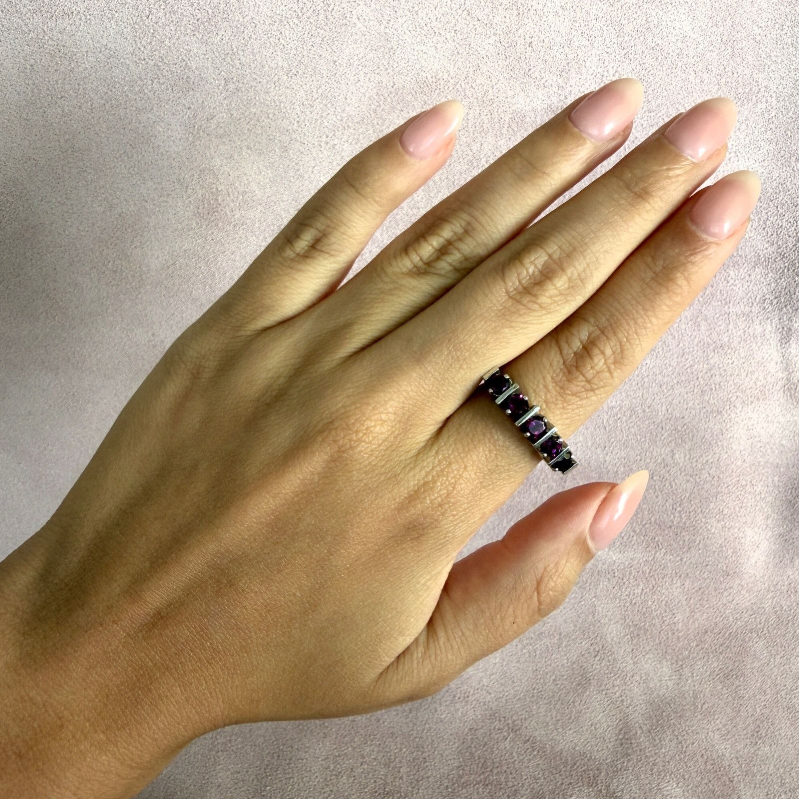 Sterling Silver sterling silver round-cut cz rhodolite ring size 7.75 Size ONE SIZE - 2 Thumbnail