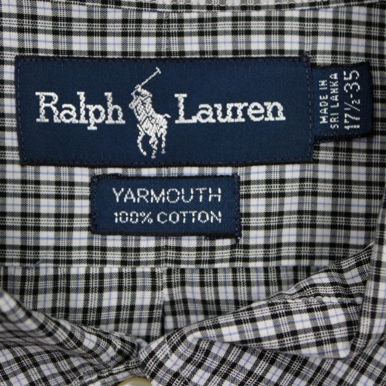 Ralph Lauren Ralph Lauren Yarmouth Dress Shirt Mens 17 1/2 35 Black/Blue/White Cotton L/S Shirt Mens Regular 100% Cotton Solid Logo Preppy Classic Women? No Size 48R - 7 Thumbnail