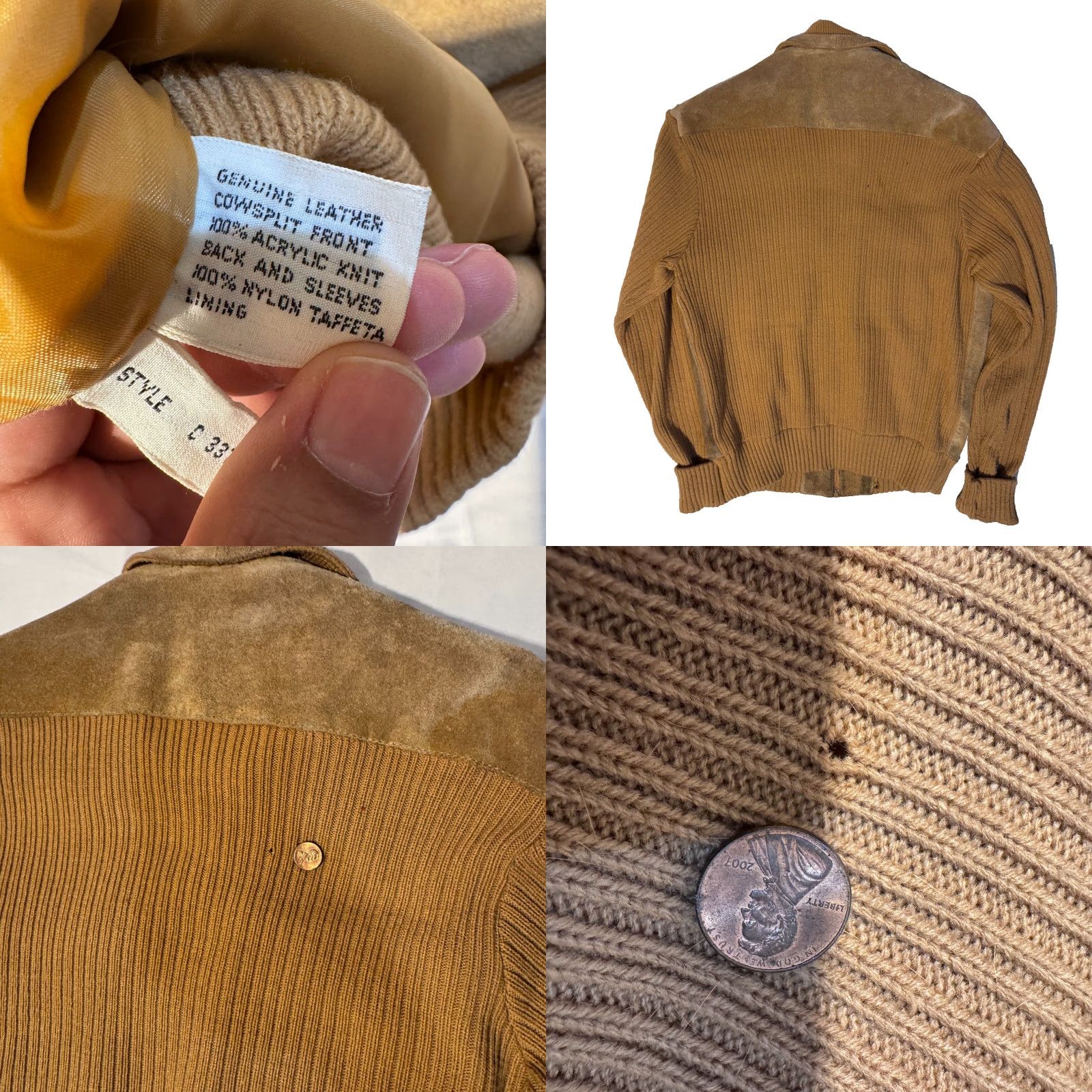 Vintage VINTAGE Hi Gear Leather Suede Western Knit Gaucho Jacket Small/Medium Men Regular Brown Pockets Jacket Size US M / EU 48-50 / 2 - 8 Thumbnail