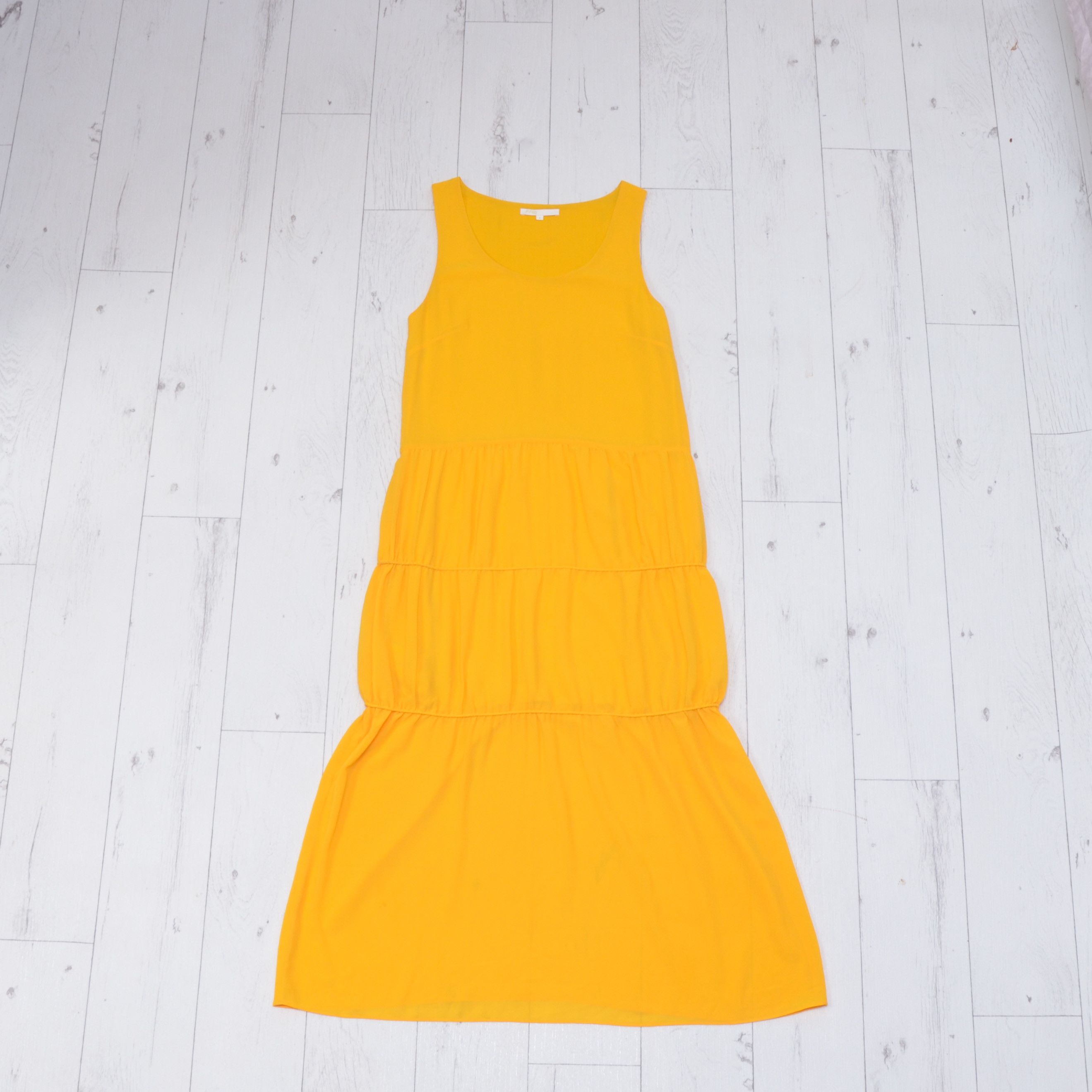 Luxury Maje Rachelli Soild Yellow Crepe De Chine Maxi Dress