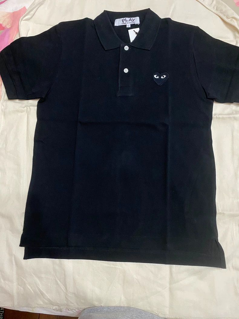 Comme des Garcons Comme Des Garcons Classic little black heart polo Size L / US 10 / IT 46 - 1 Thumbnail
