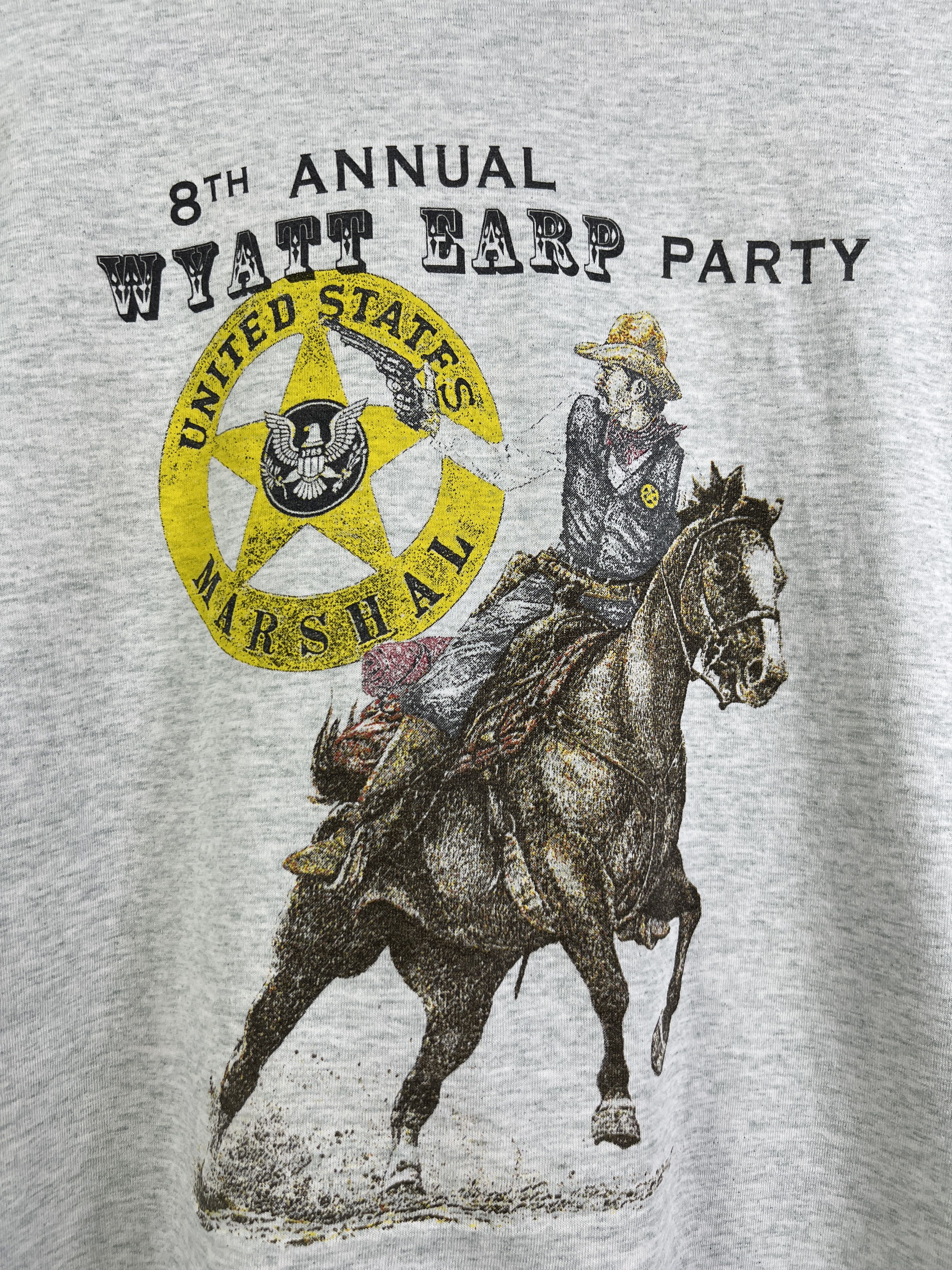 Vintage No.4758 Vintage 90s Wyatt Earp Party Graphic Tee (XL) Size US XL / EU 56 / 4 - 2 Thumbnail