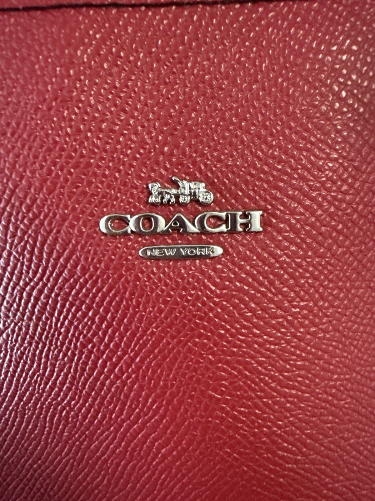 Coach COACH Mini Leather City Zip Tote Purse True Red Size ONE SIZE - 7 Thumbnail